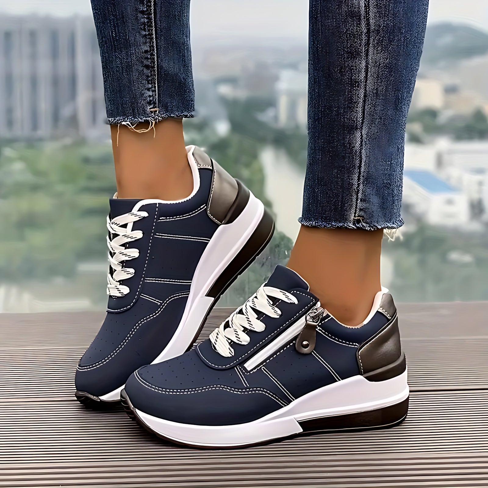 Sabrina – Chunky Sole Lace Up Walking Sneakers