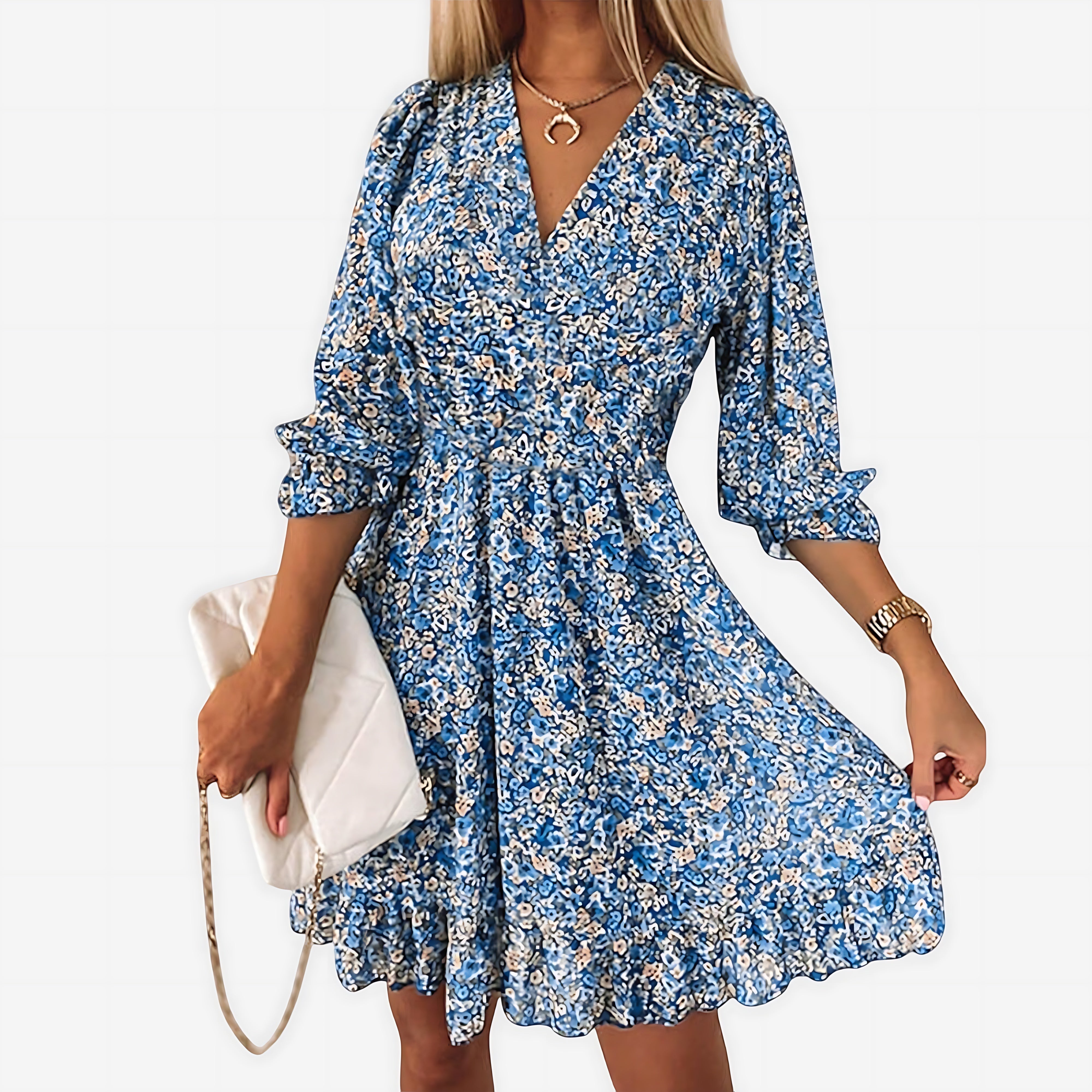Sabrina – Ditsy Floral Smocked Waist Ruffle Mini Dress