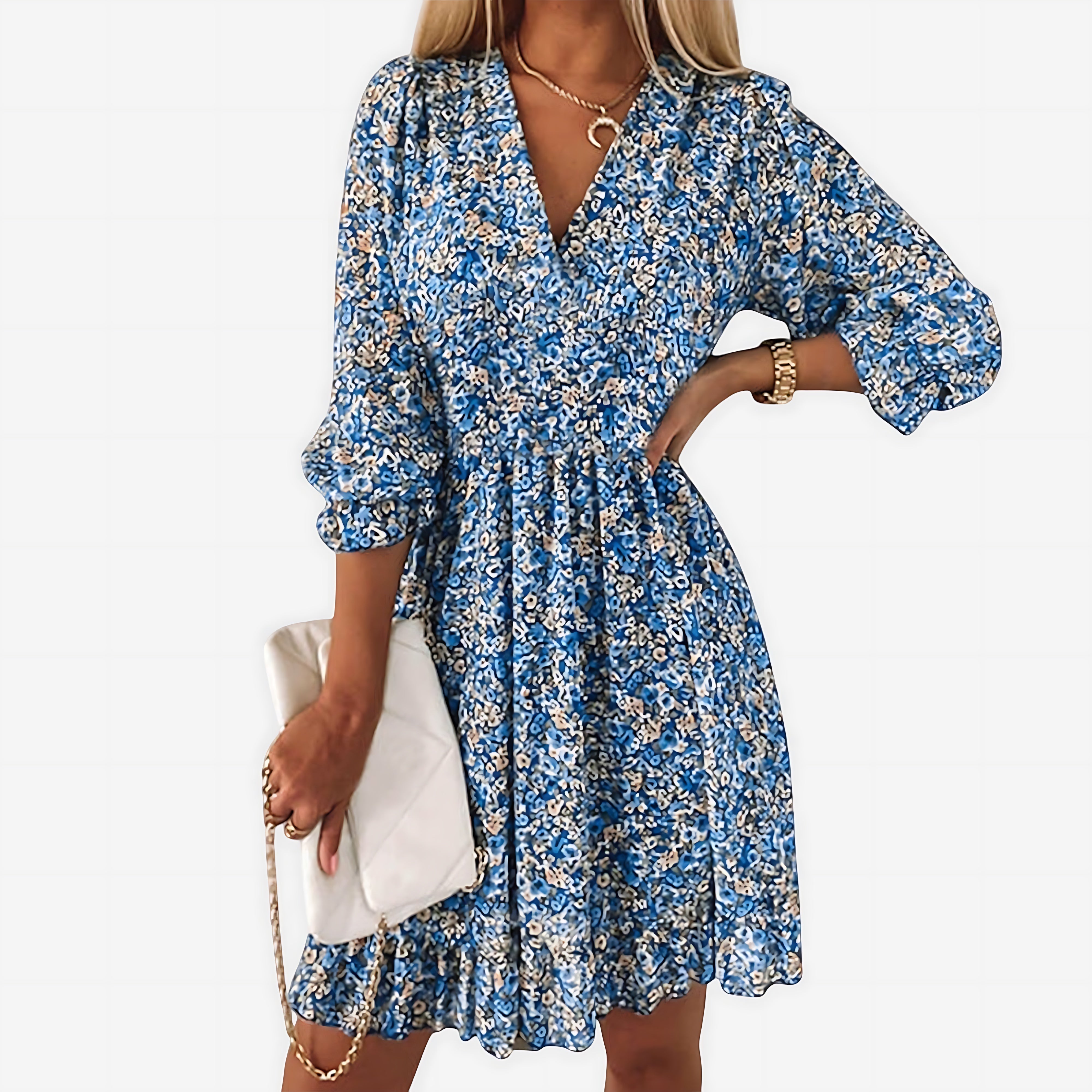 Sabrina – Ditsy Floral Smocked Waist Ruffle Mini Dress