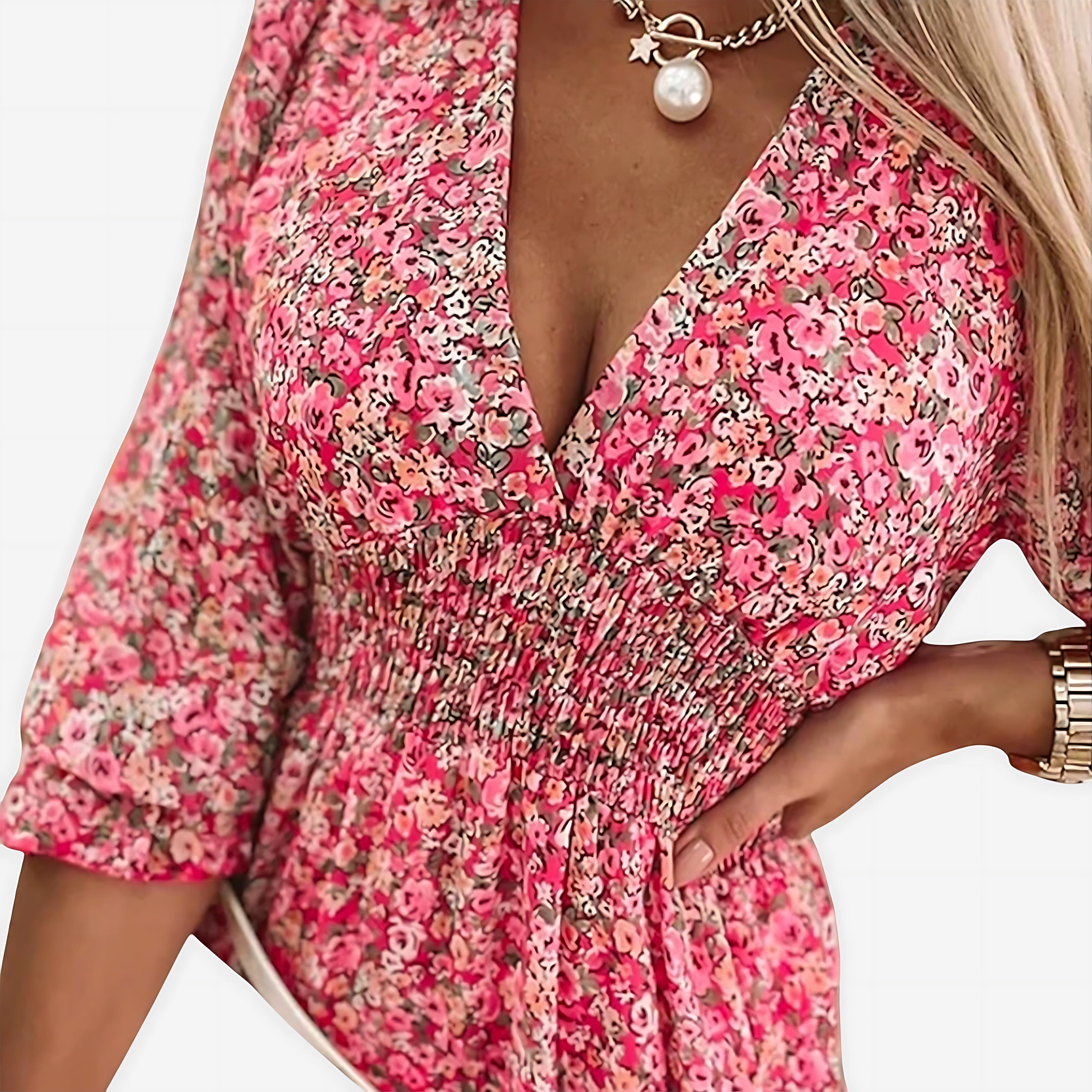 Sabrina – Ditsy Floral Smocked Waist Ruffle Mini Dress