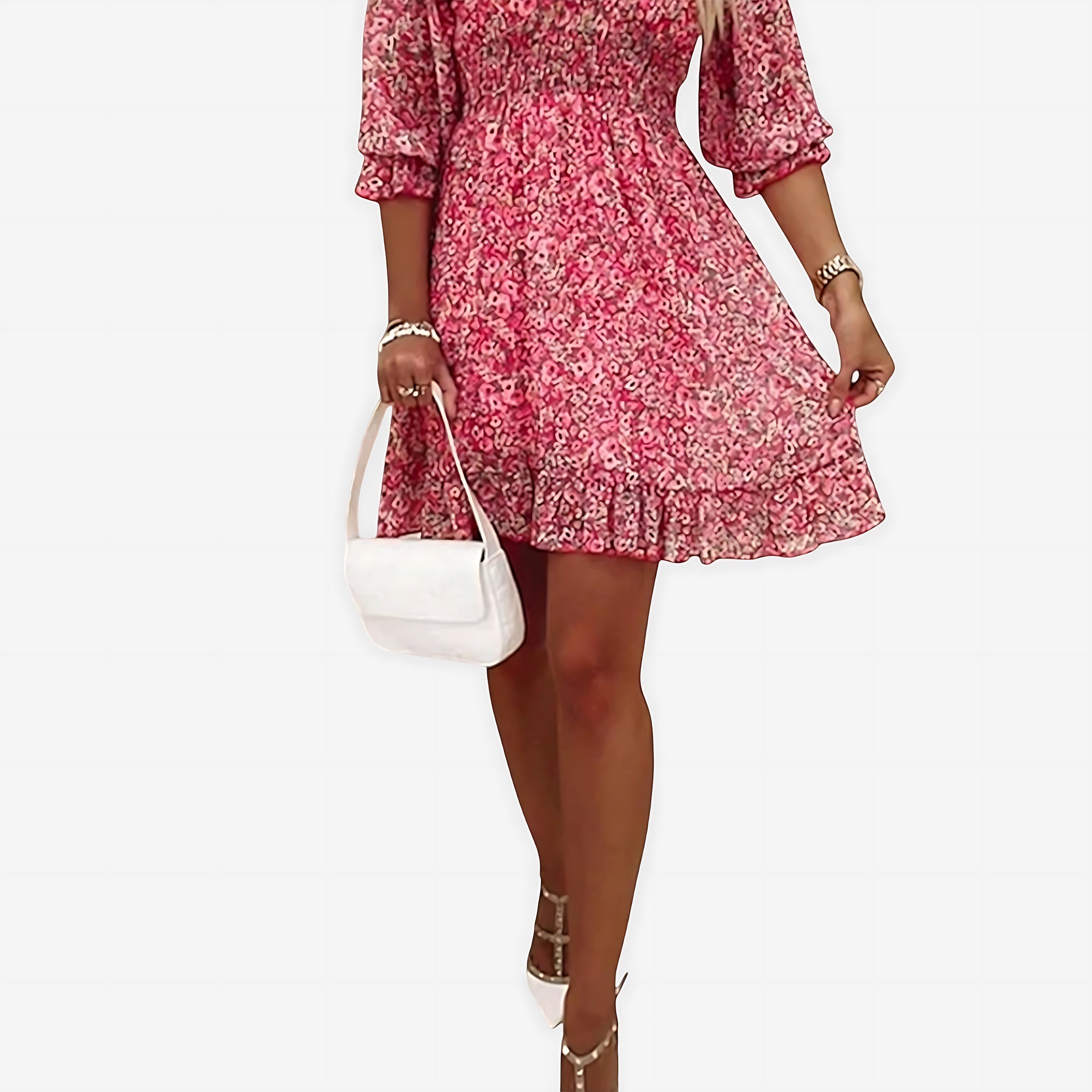 Sabrina – Ditsy Floral Smocked Waist Ruffle Mini Dress