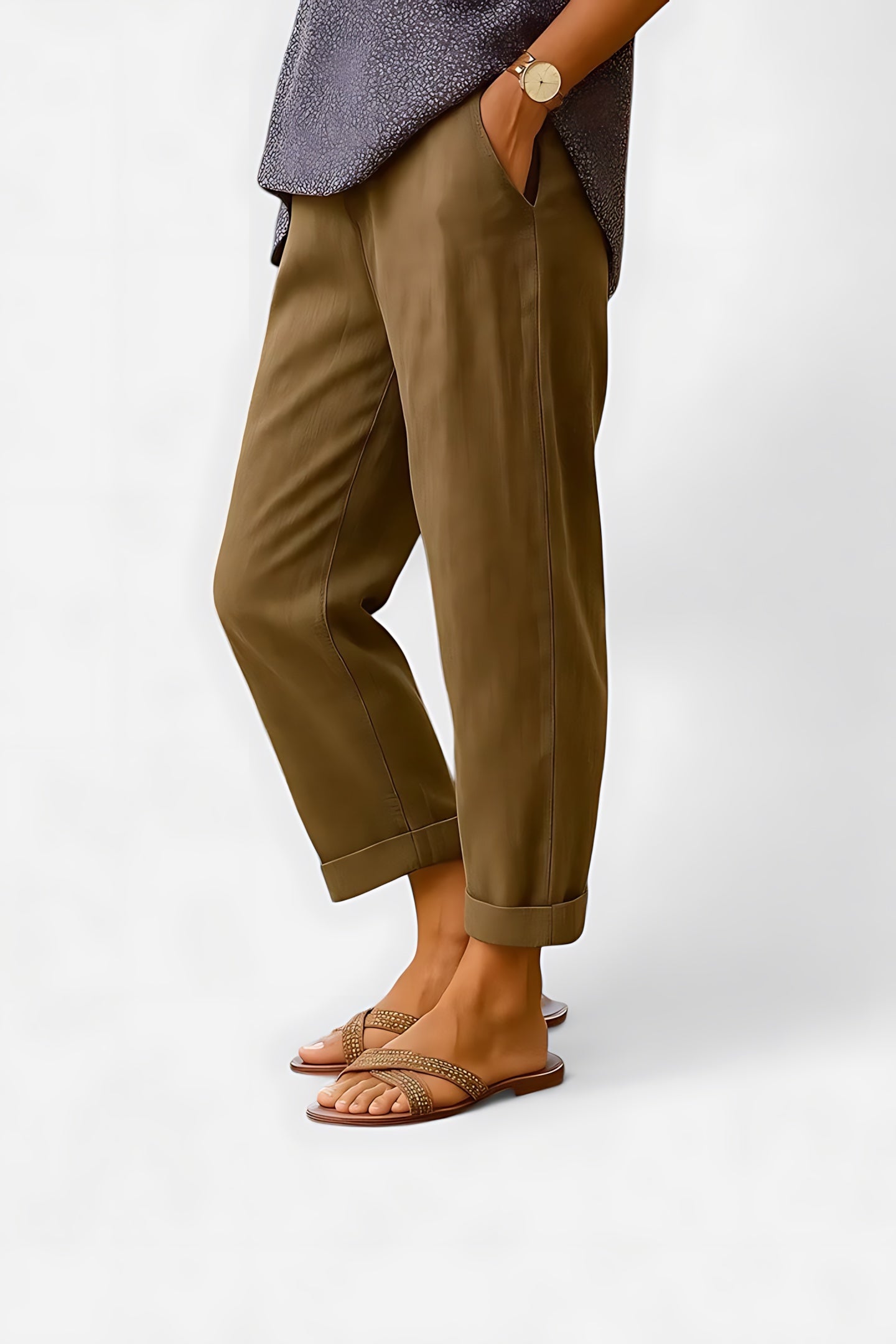 Sabrina – High Waist Cropped Straight Leg Pants