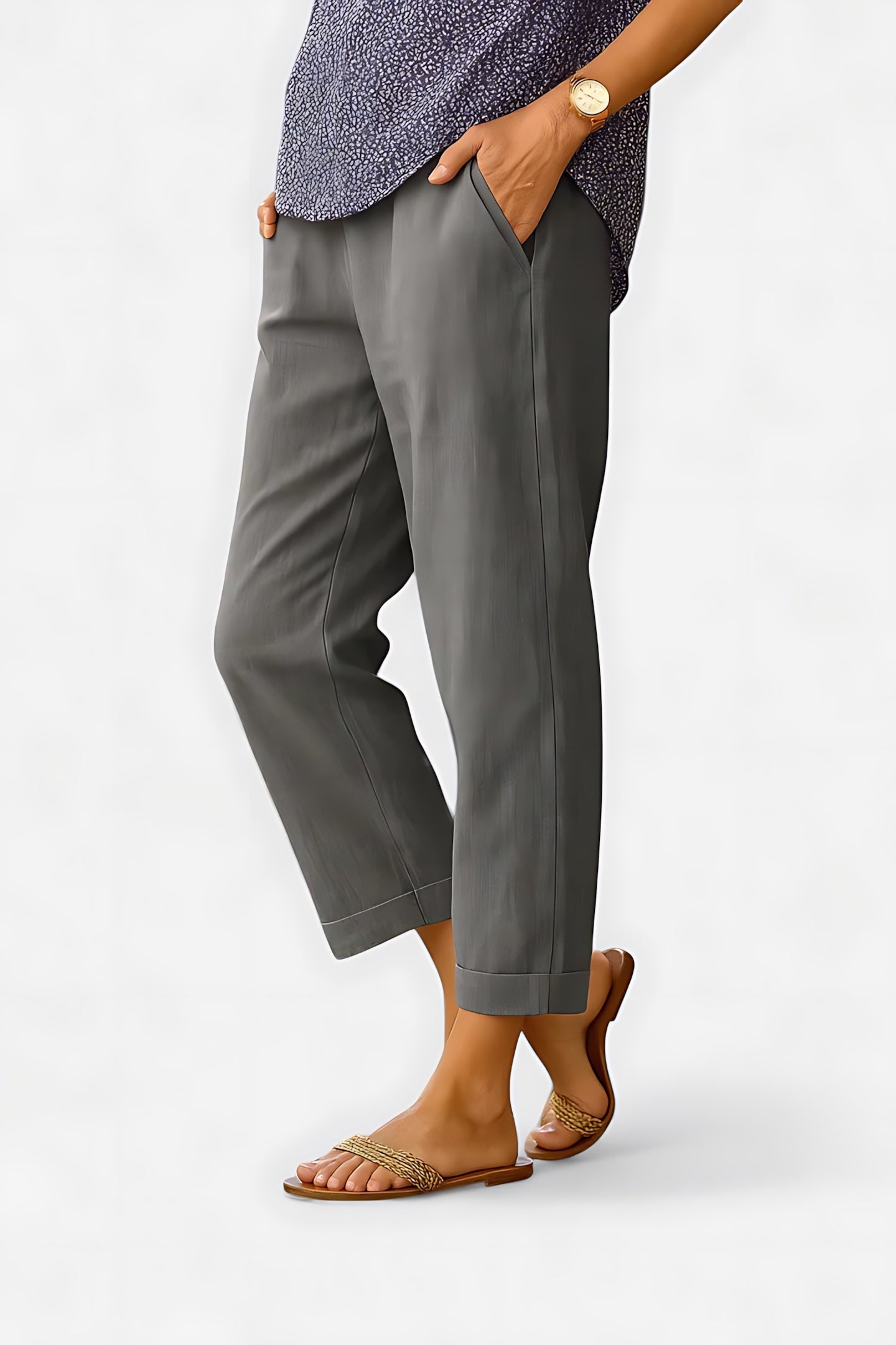 Sabrina – High Waist Cropped Straight Leg Pants