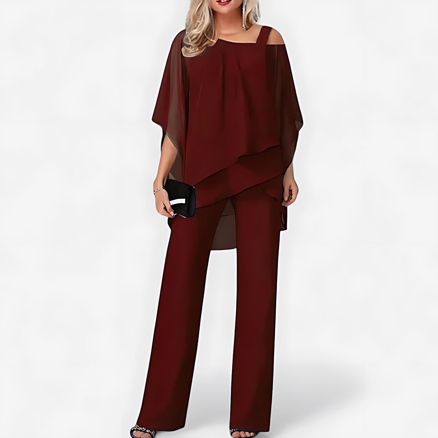 Sadie – Asymmetrical Tiered Top and Wide Leg Pants Set