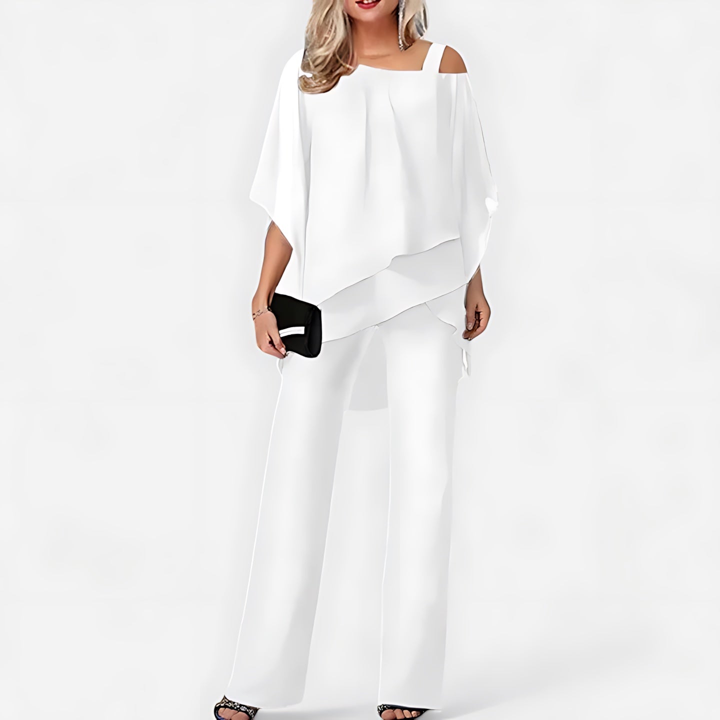 Sadie – Asymmetrical Tiered Top and Wide Leg Pants Set