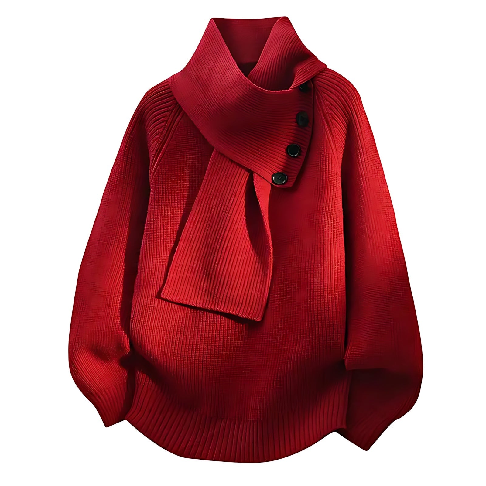 Sadie – Scarf Neck Knit Sweater