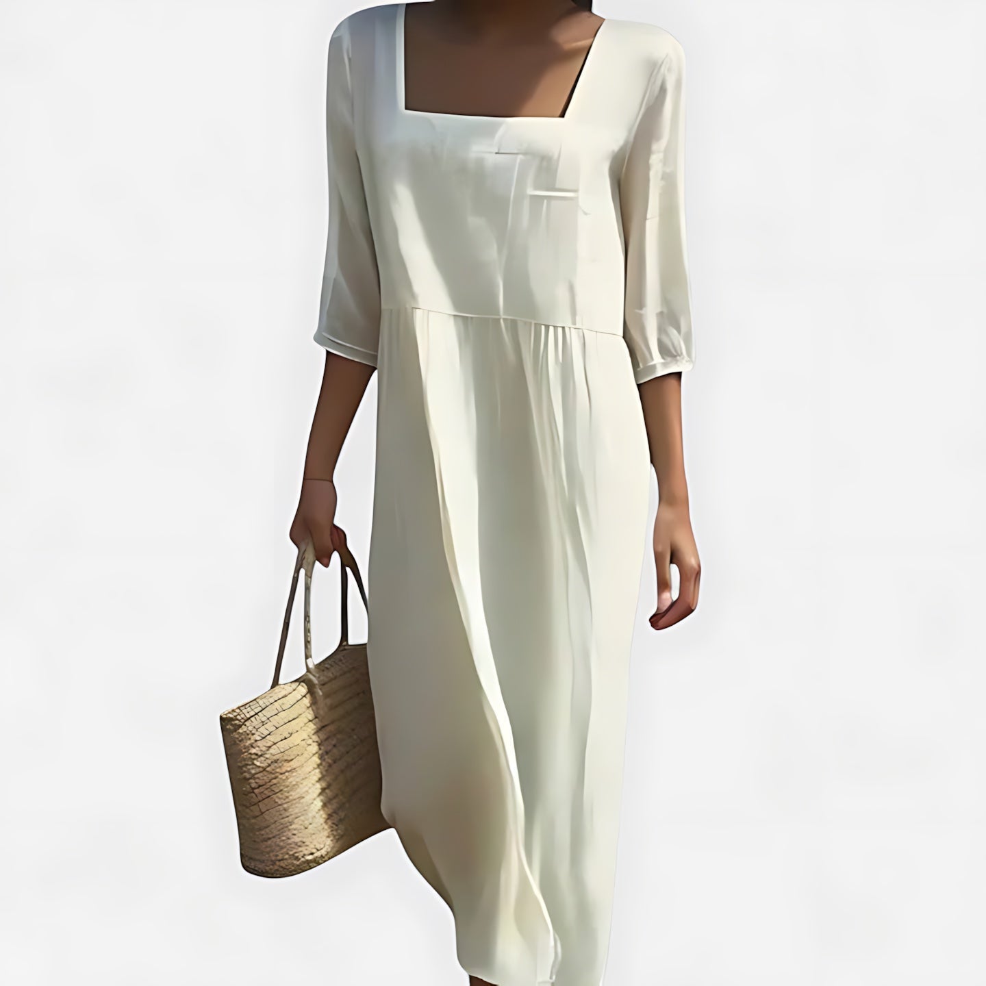 Sarah – Square Neck Flowy Summer Midi Dress