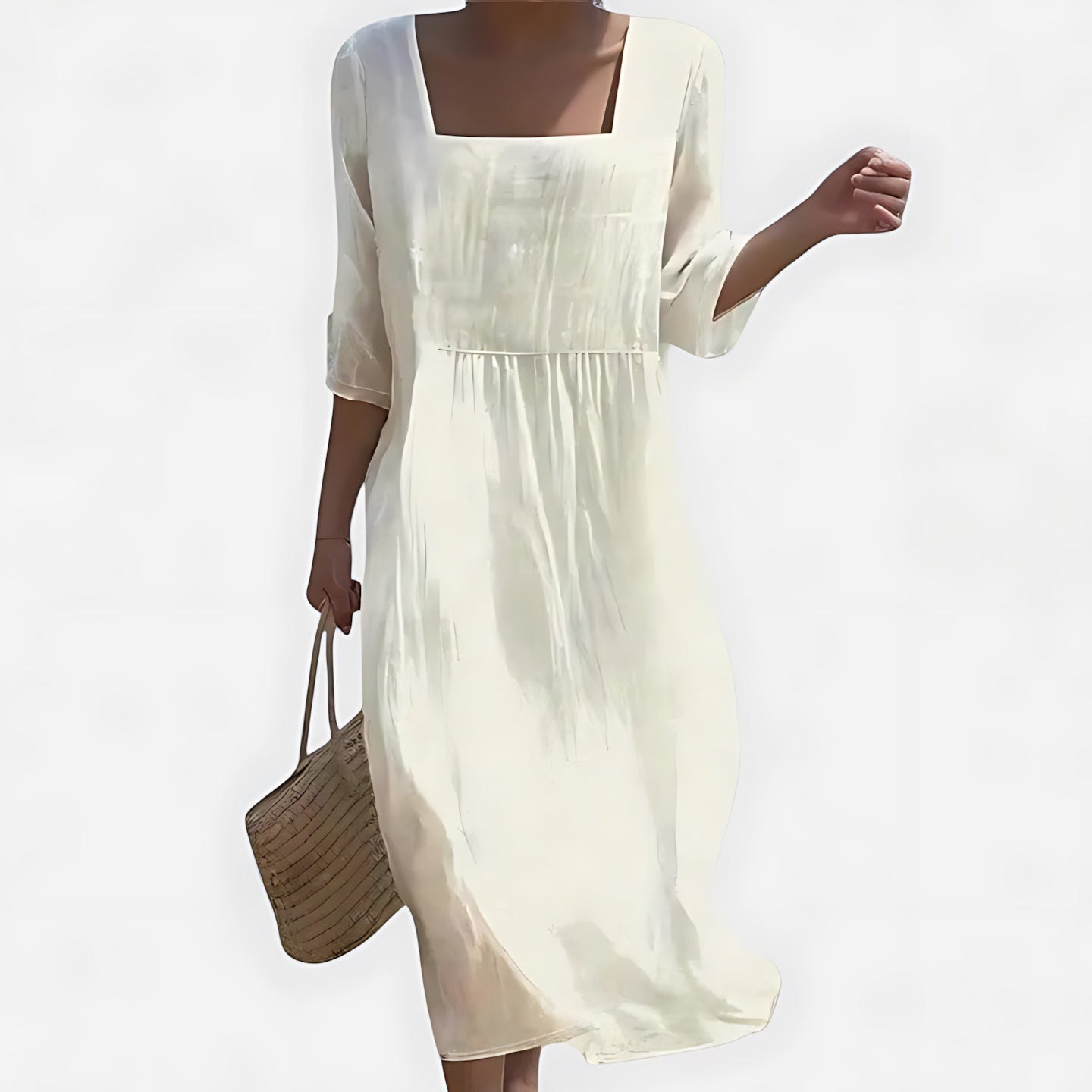 Sarah – Square Neck Flowy Summer Midi Dress