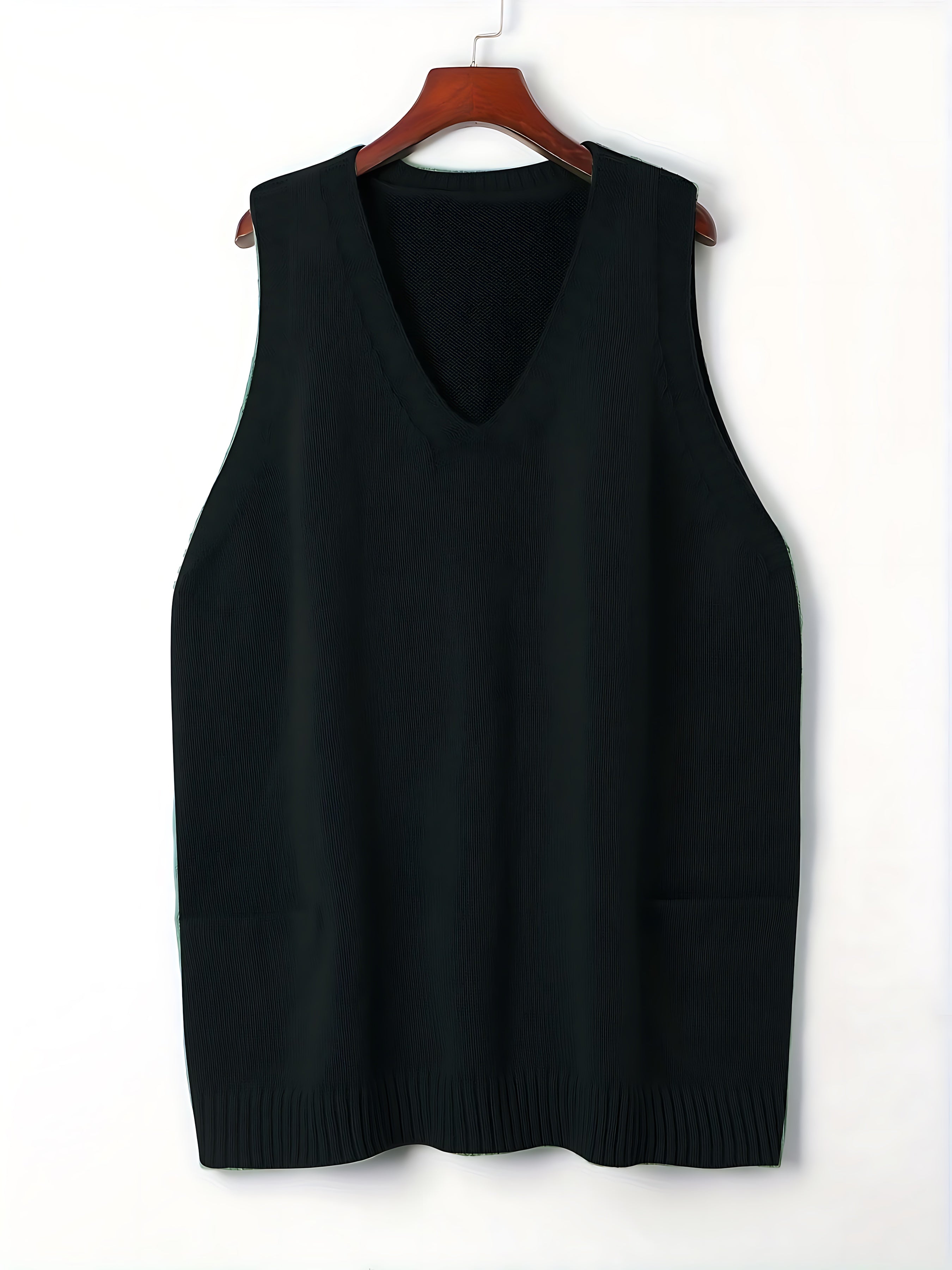 Savannah – Oversized V Neck Knit Vest