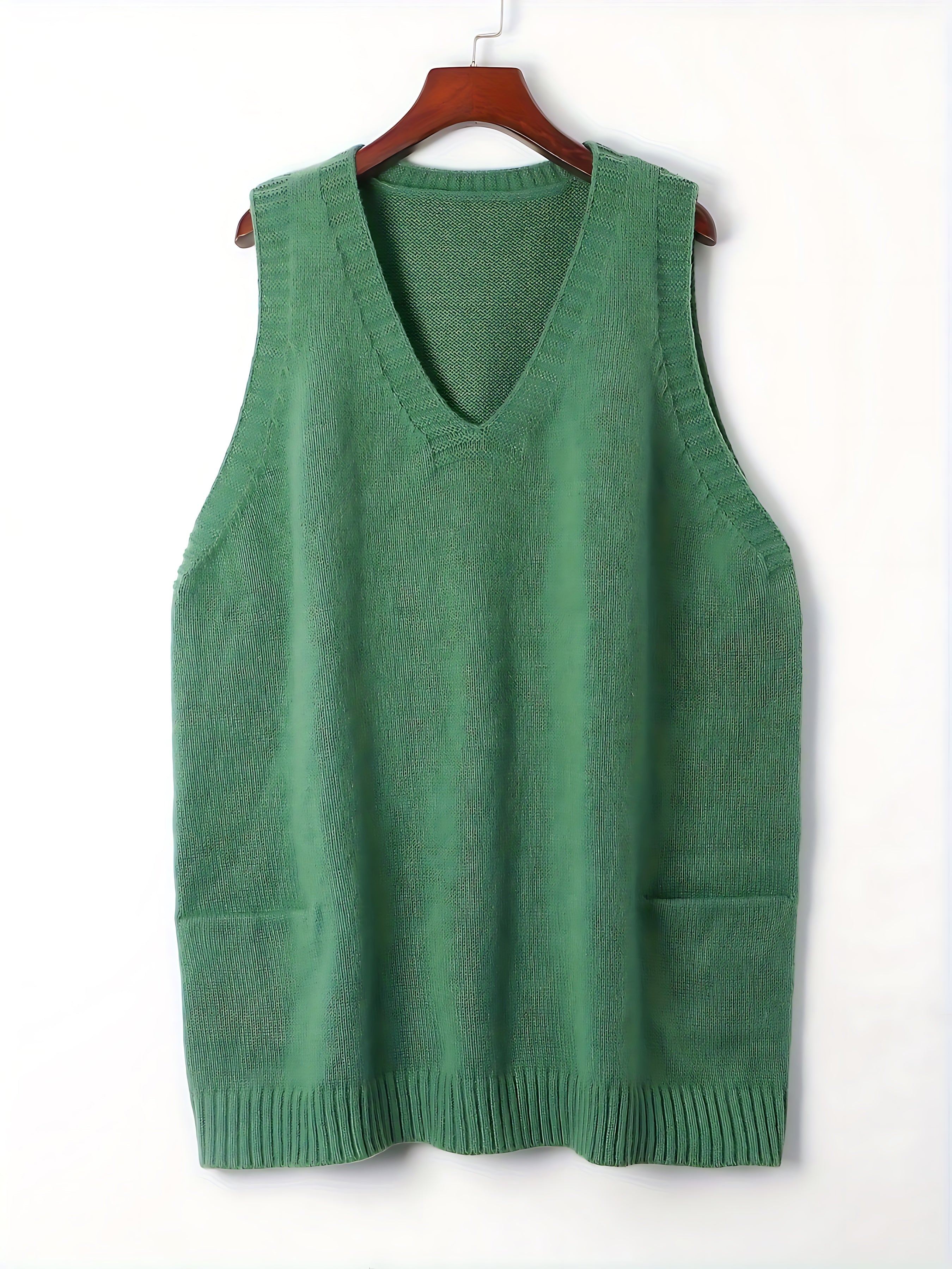 Savannah – Oversized V Neck Knit Vest