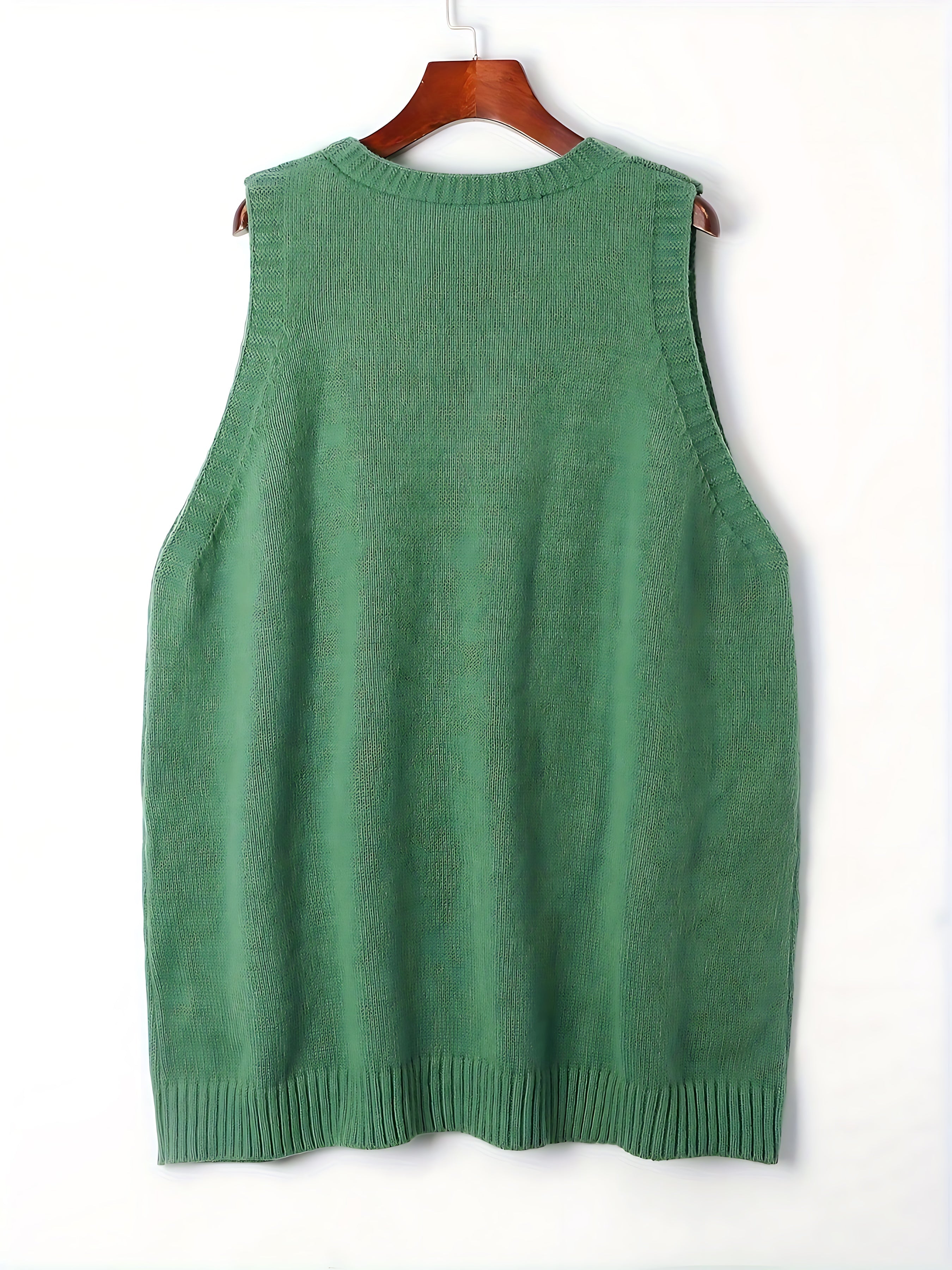 Savannah – Oversized V Neck Knit Vest
