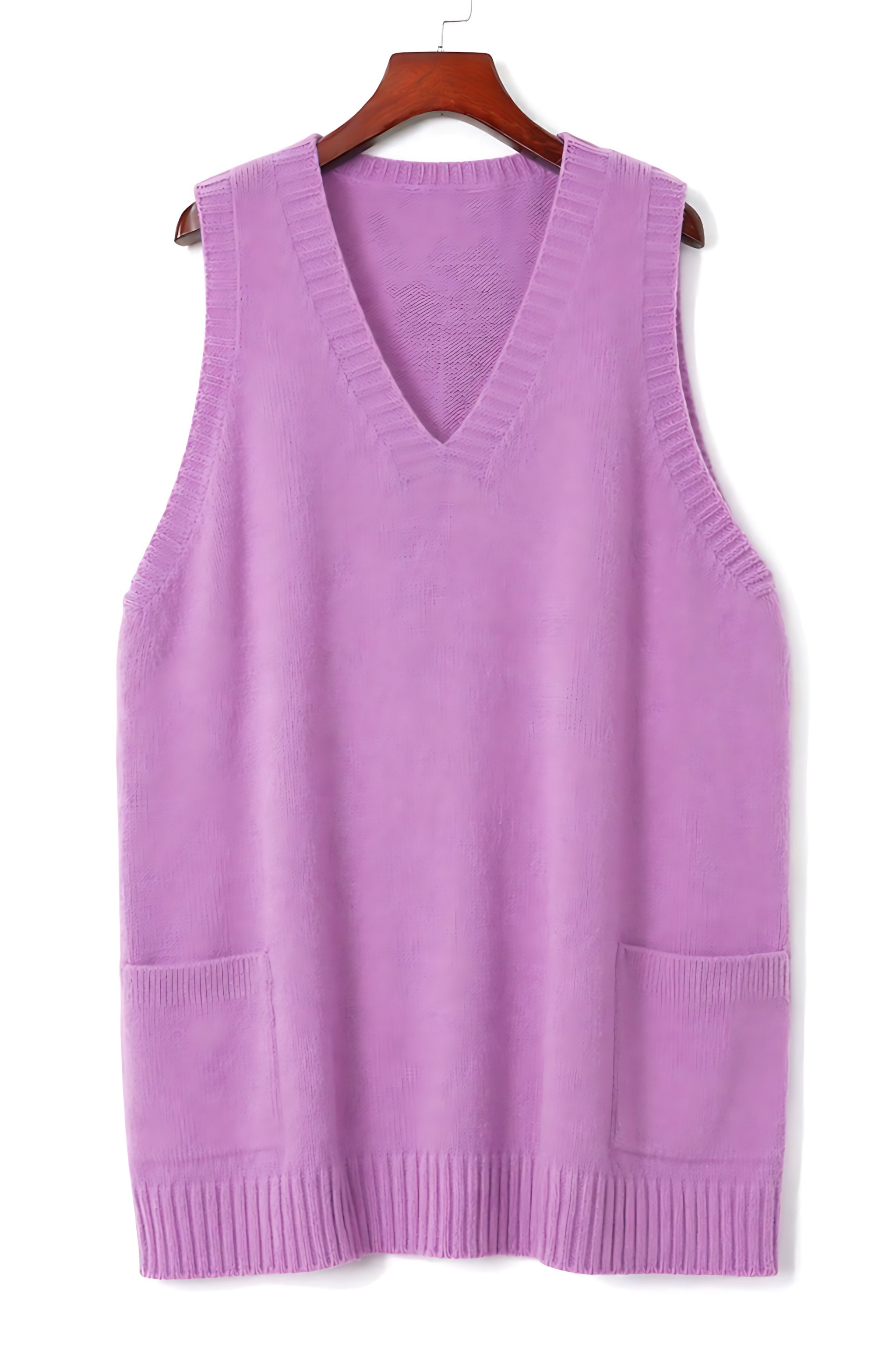 Savannah – Oversized V Neck Knit Vest