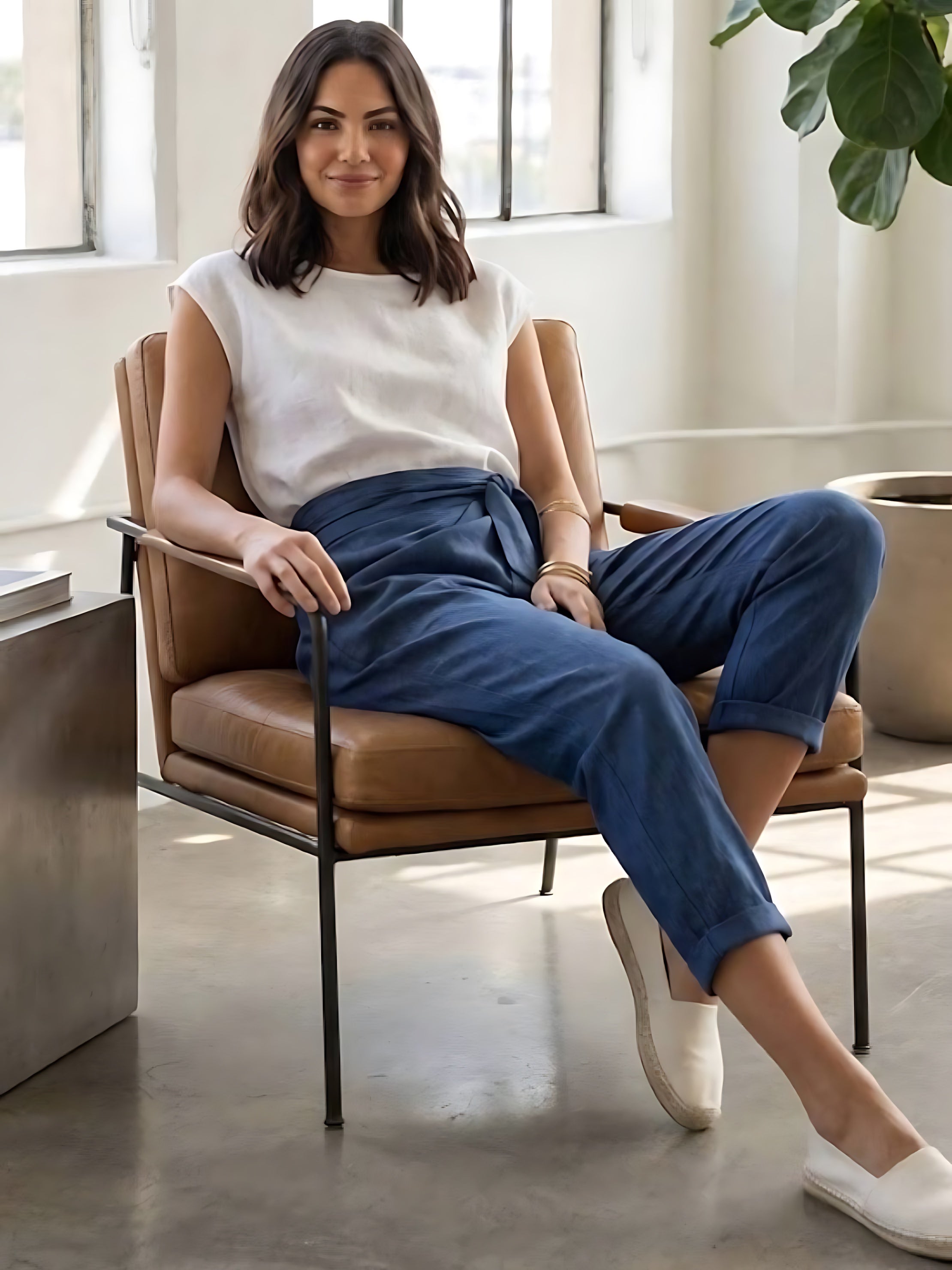 Savannah – Wrap Front Cropped Tapered Pants