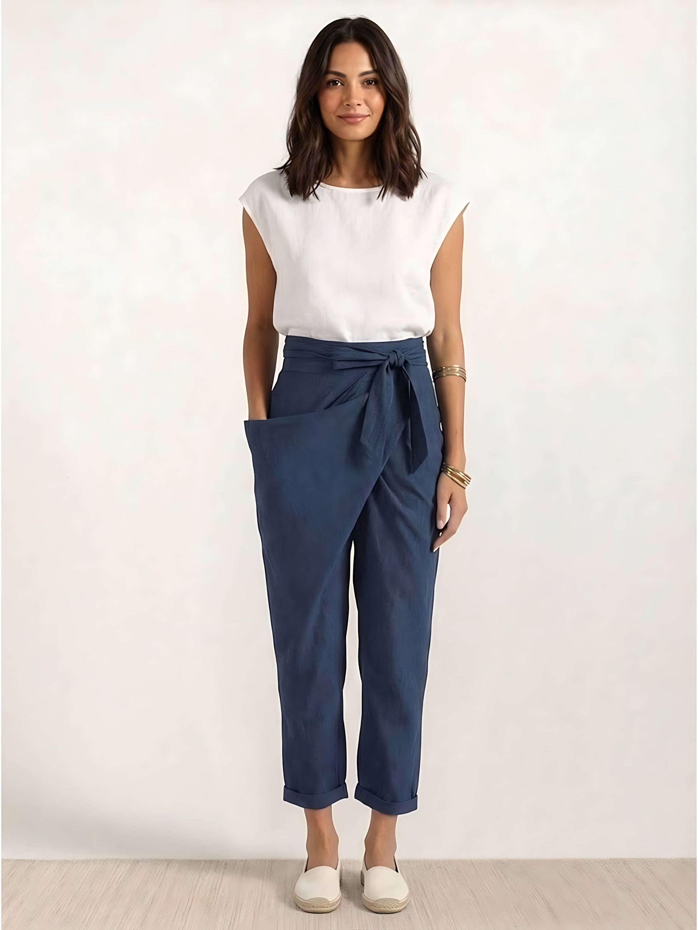 Savannah – Wrap Front Cropped Tapered Pants
