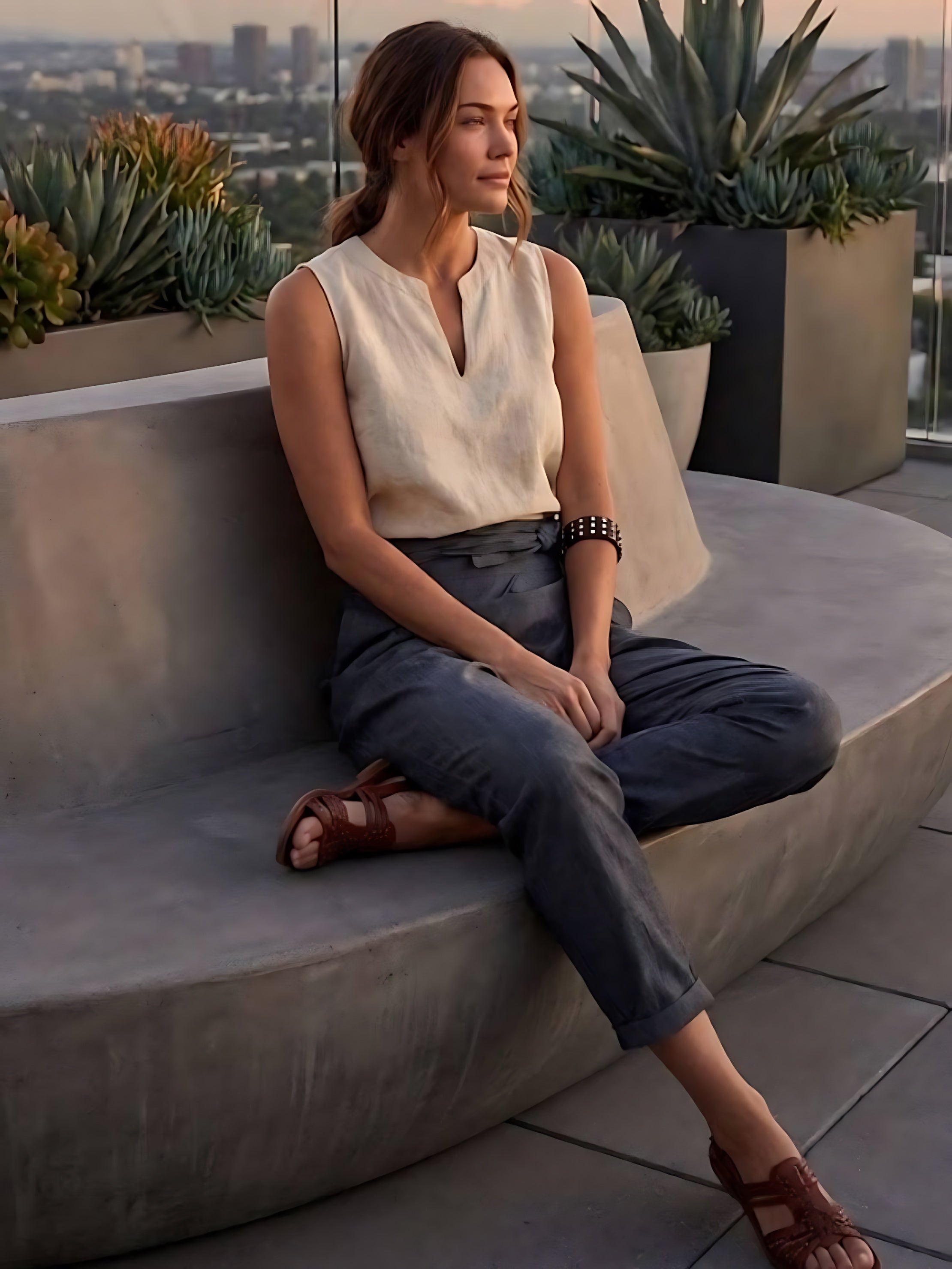 Savannah – Wrap Front Cropped Tapered Pants