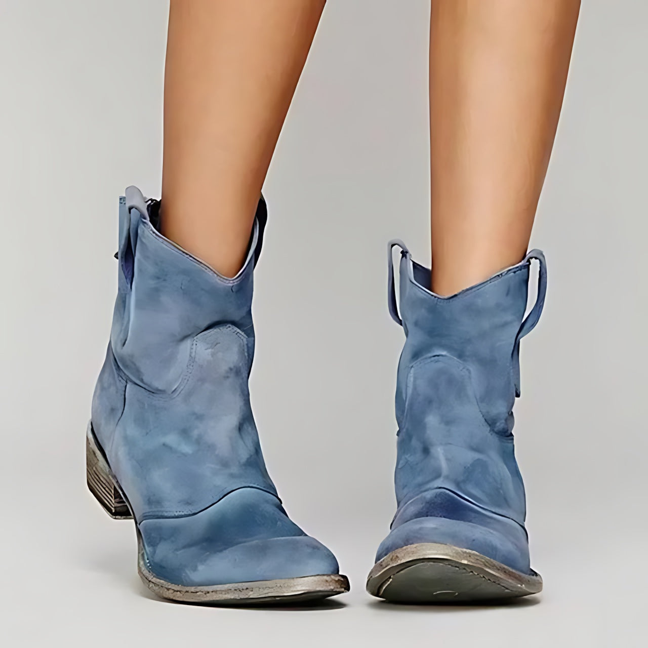 Scarlett – Suede Fringe Western Ankle Boots