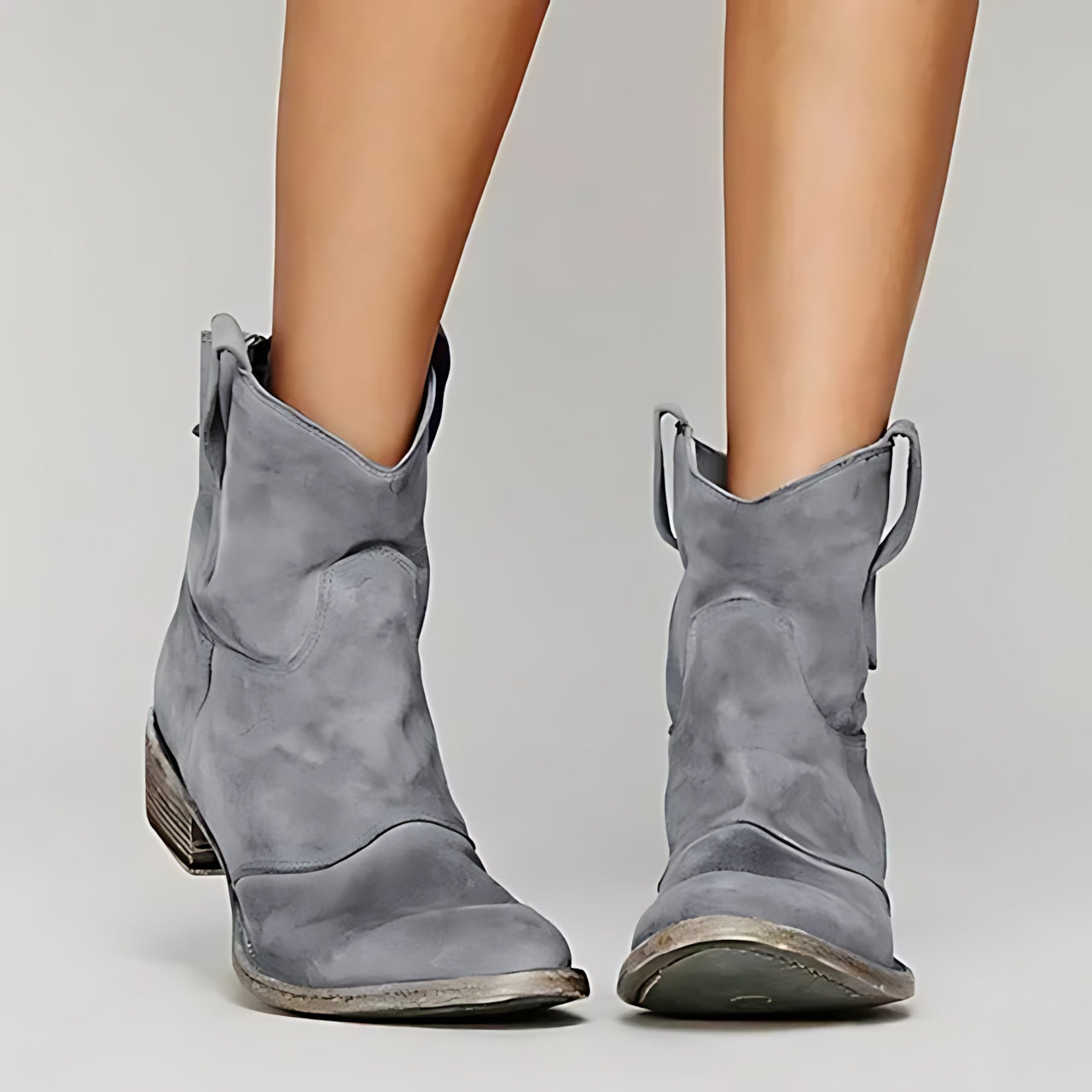 Scarlett – Suede Fringe Western Ankle Boots
