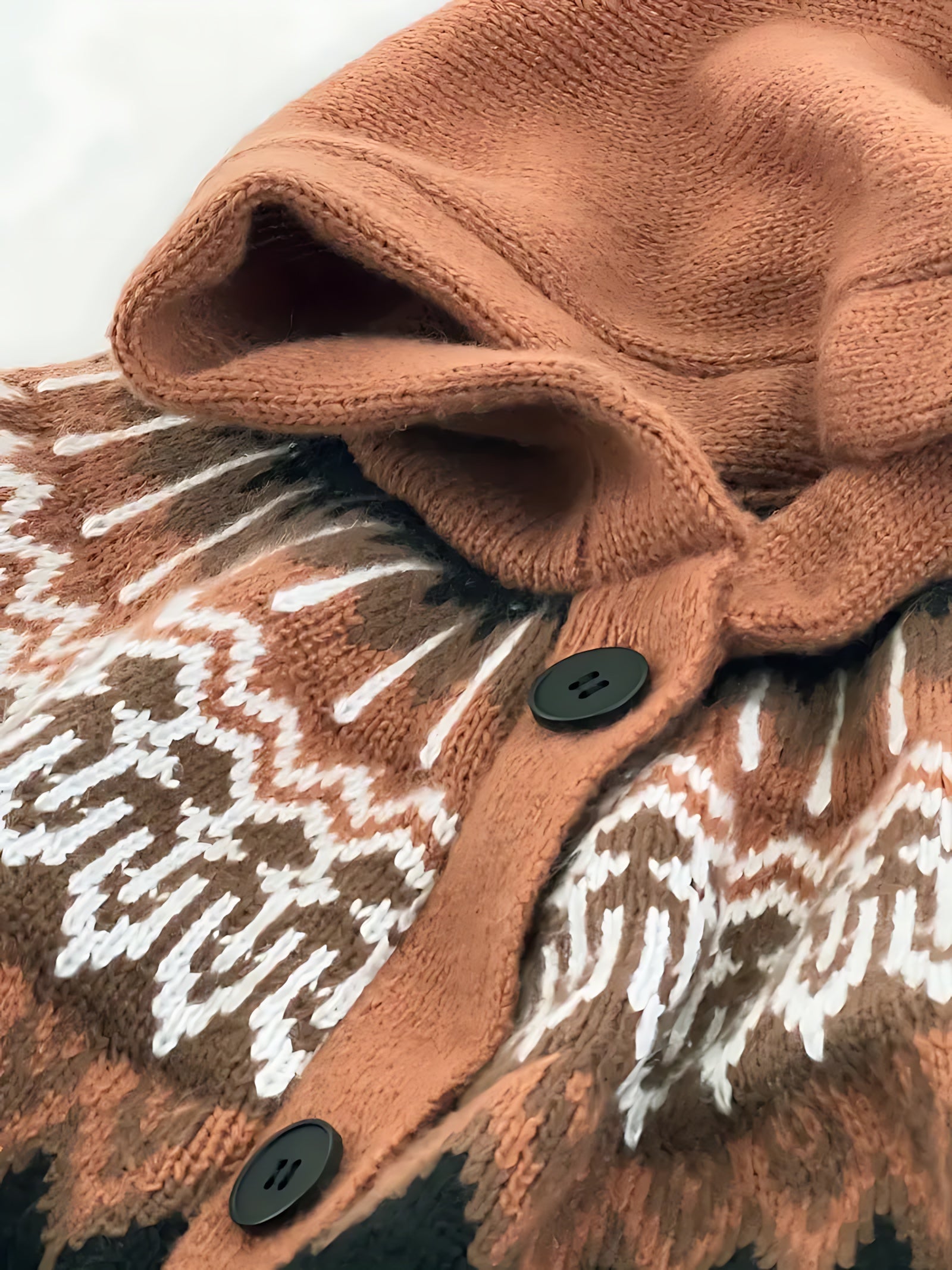 Serenity – Fair Isle Chunky Knit Button Up Cardigan