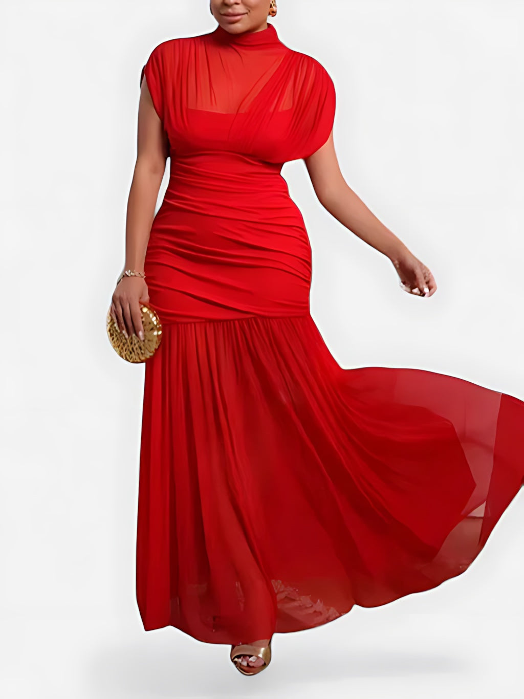 Serenity – One Shoulder Ruched Evening Maxi Dress