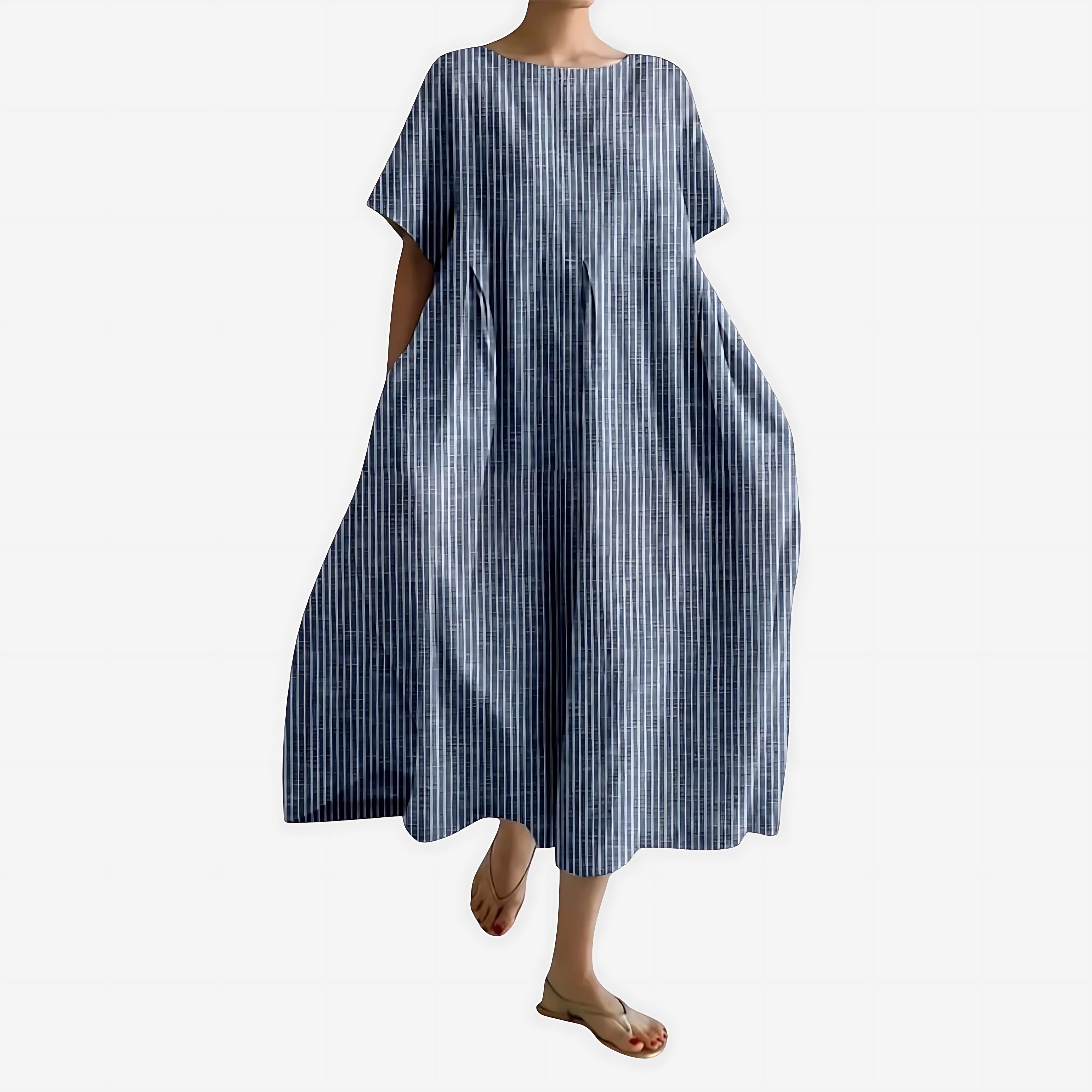Serenity – Oversized Short Sleeve Shift Midi Dress