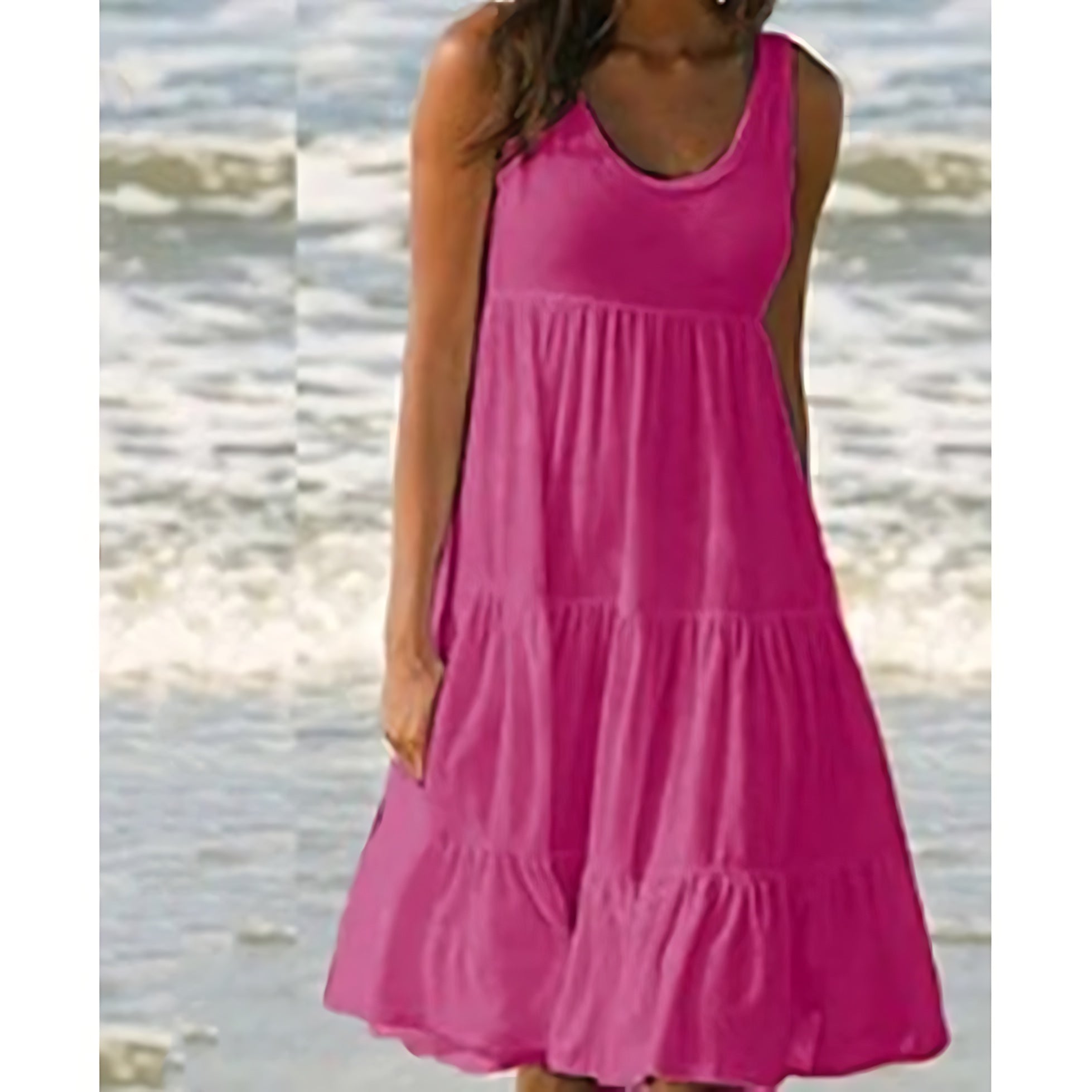 Sienna – Tiered Scoop Neck Summer Midi Dress