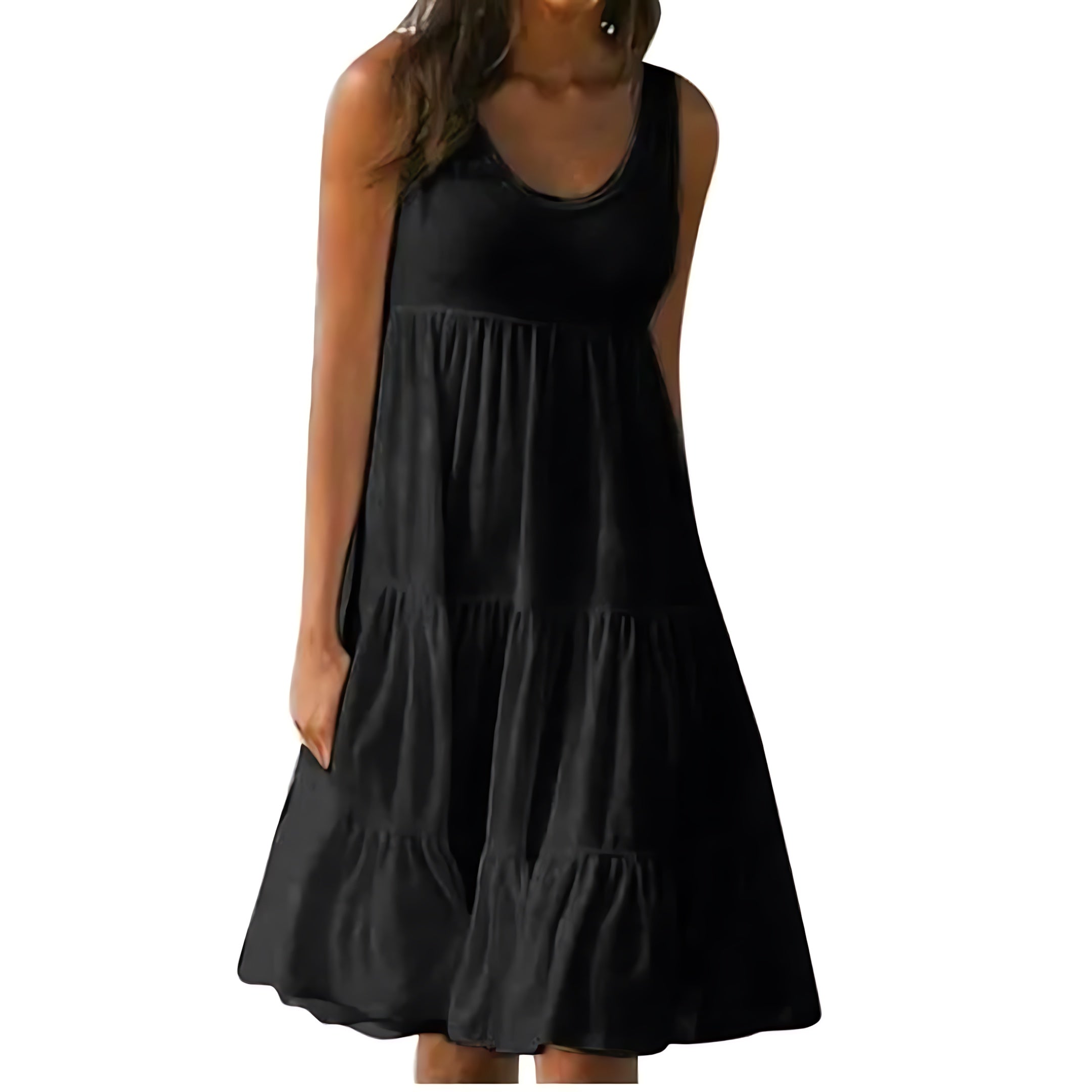 Sienna – Tiered Scoop Neck Summer Midi Dress
