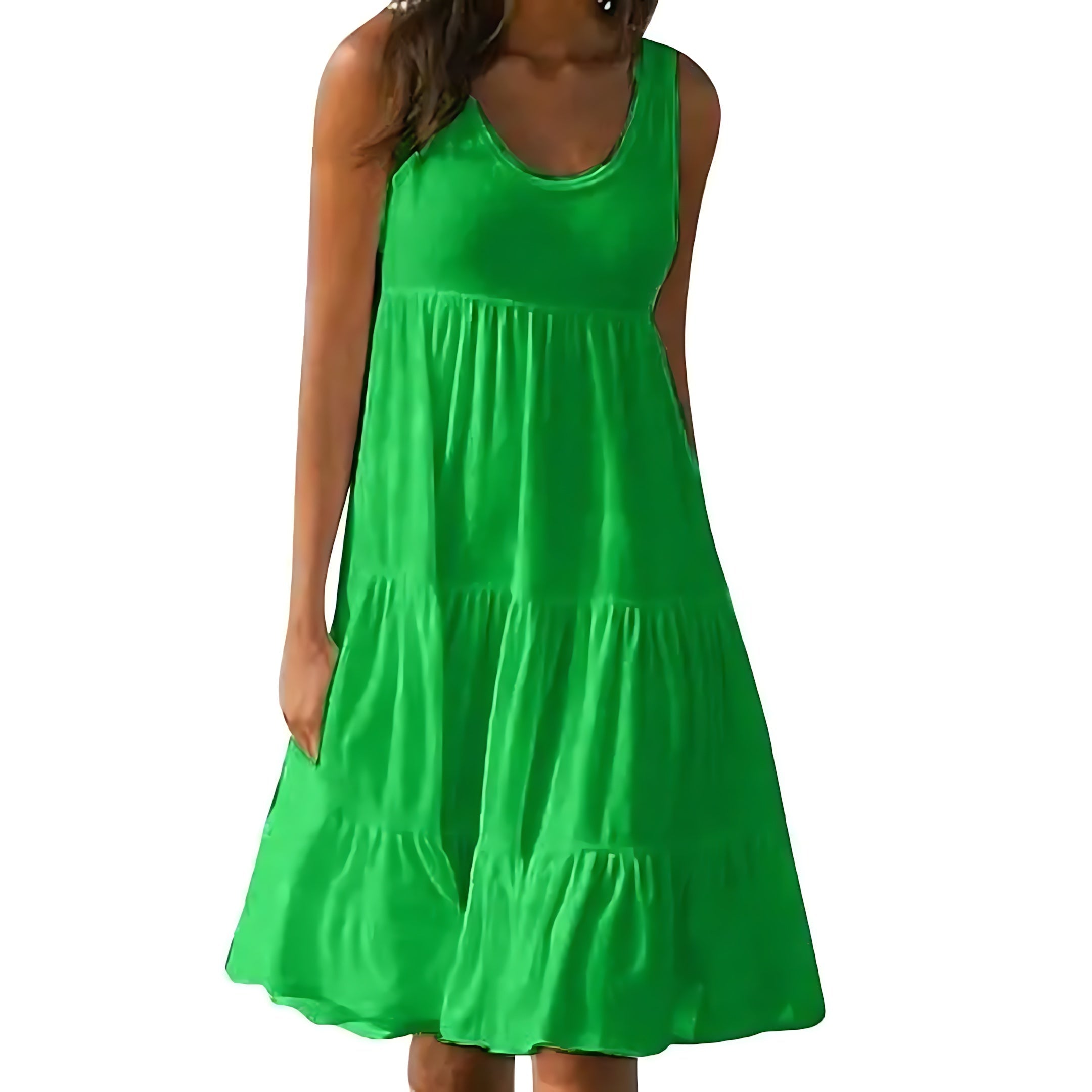 Sienna – Tiered Scoop Neck Summer Midi Dress