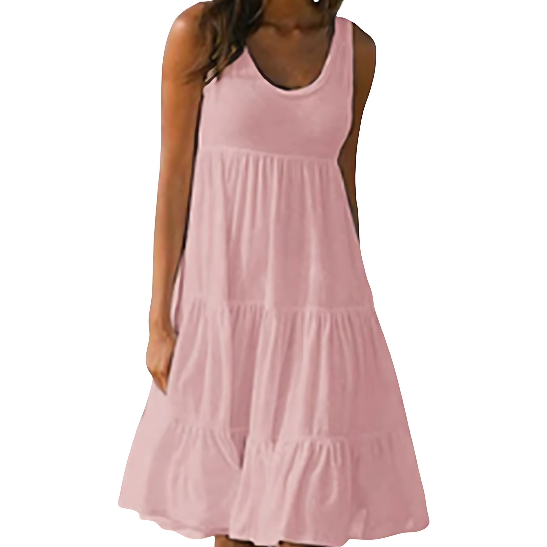 Sienna – Tiered Scoop Neck Summer Midi Dress