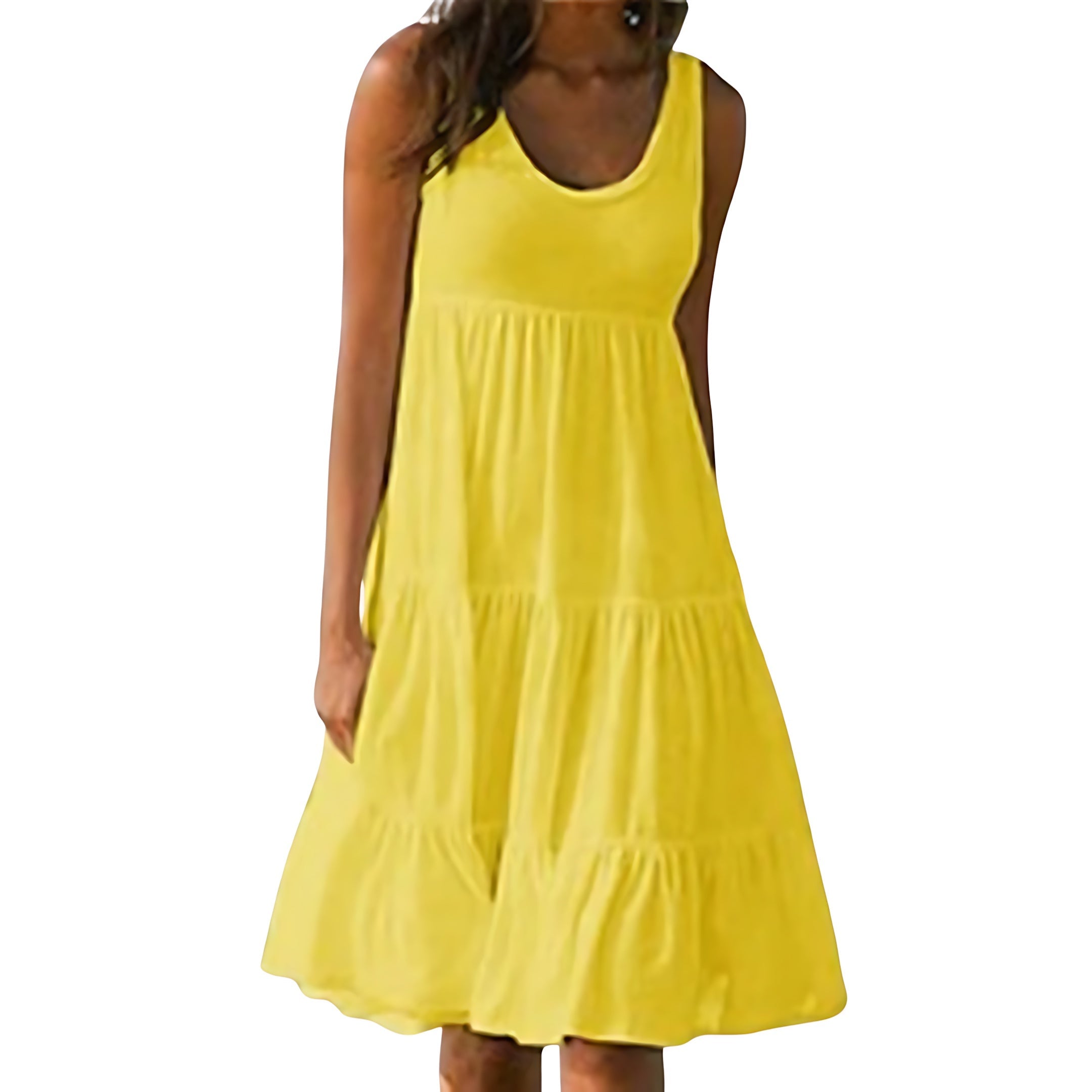 Sienna – Tiered Scoop Neck Summer Midi Dress