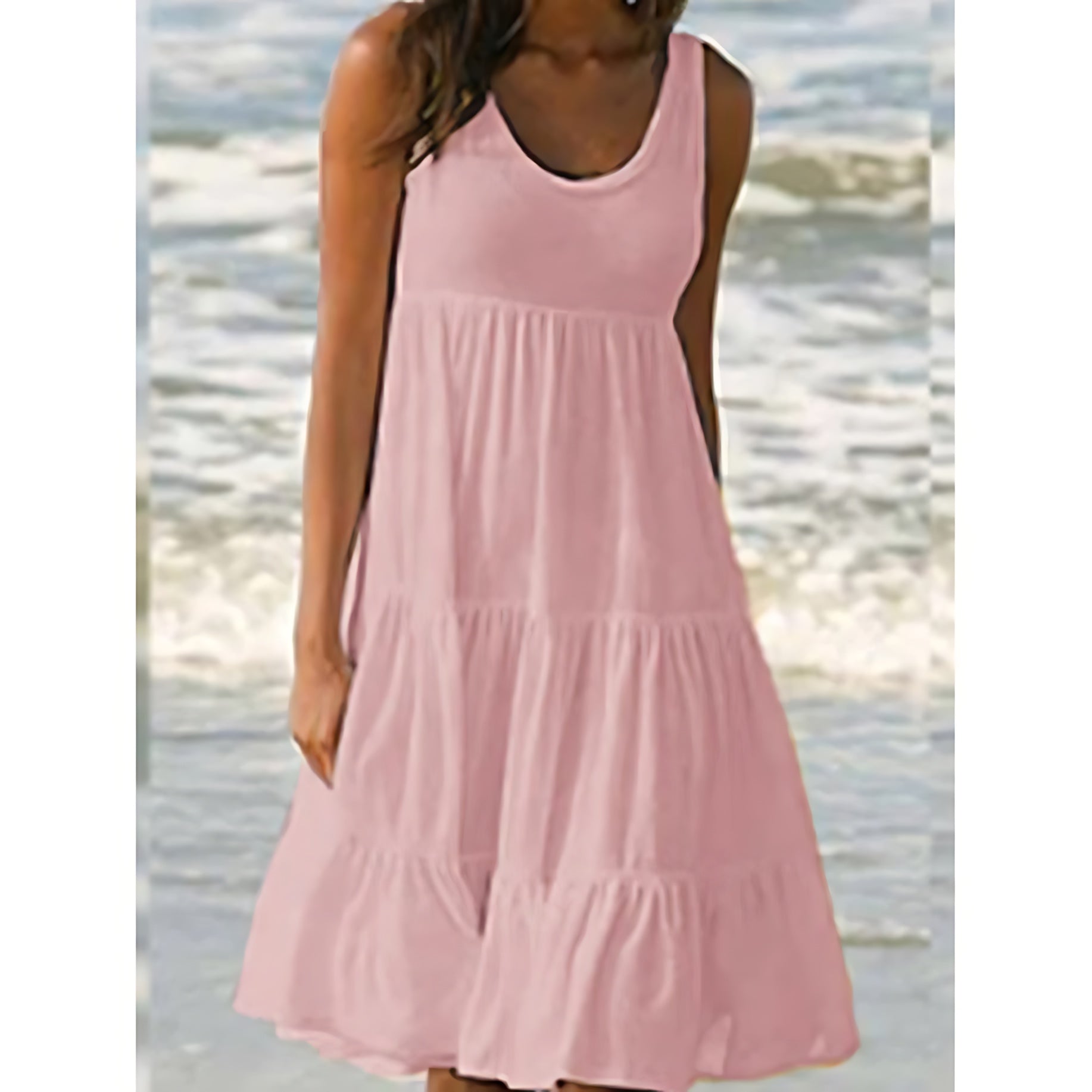 Sienna – Tiered Scoop Neck Summer Midi Dress