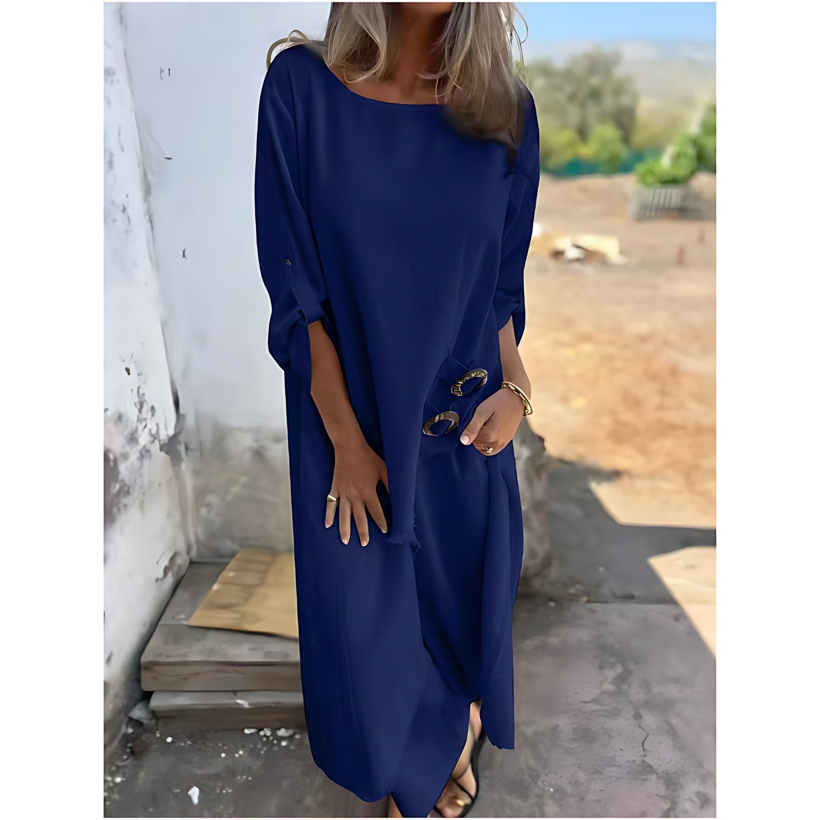 Skylar – Batwing Sleeve Flowy Kaftan Maxi Dress