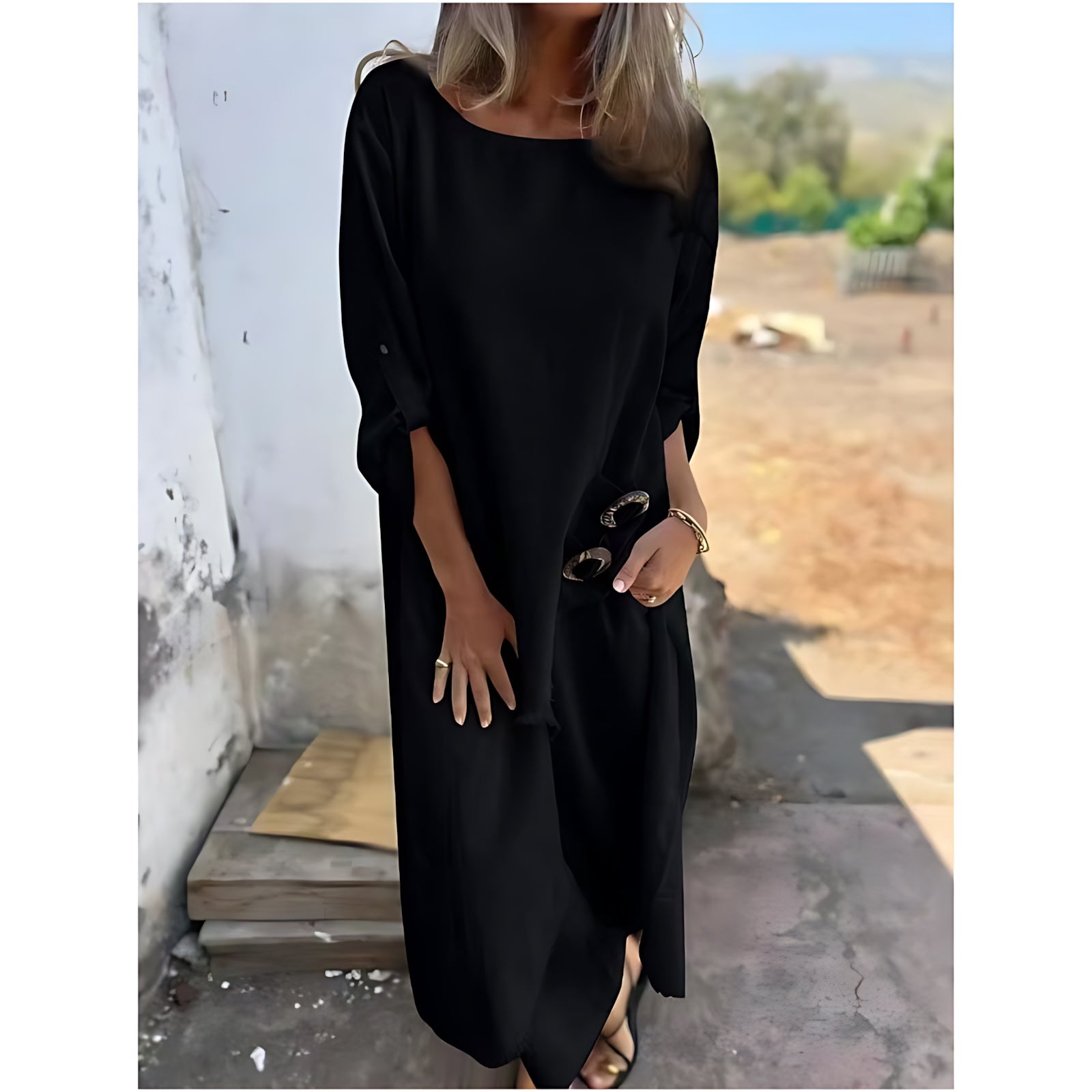 Skylar – Batwing Sleeve Flowy Kaftan Maxi Dress