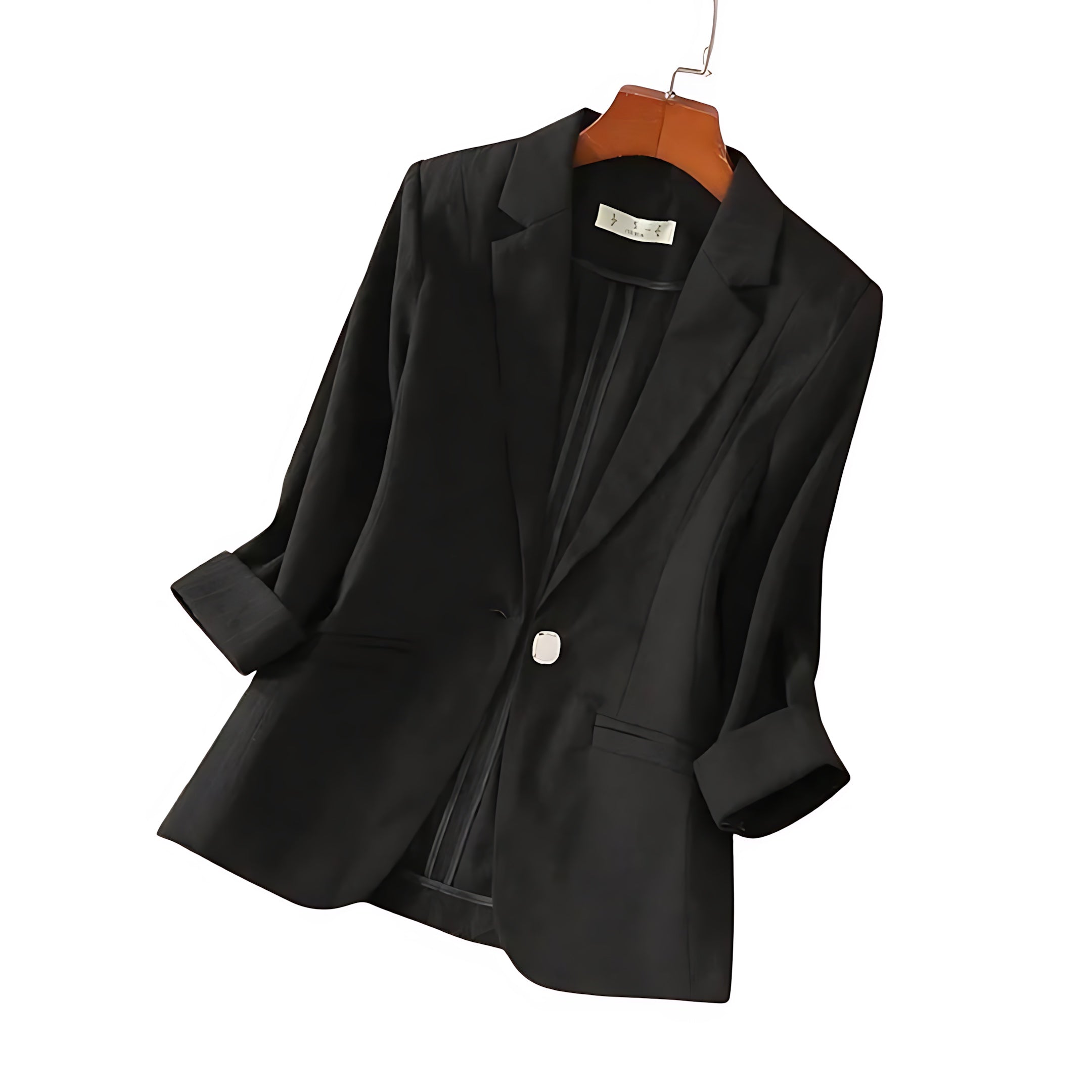Sloane – Ruched Sleeve Single Button Blazer