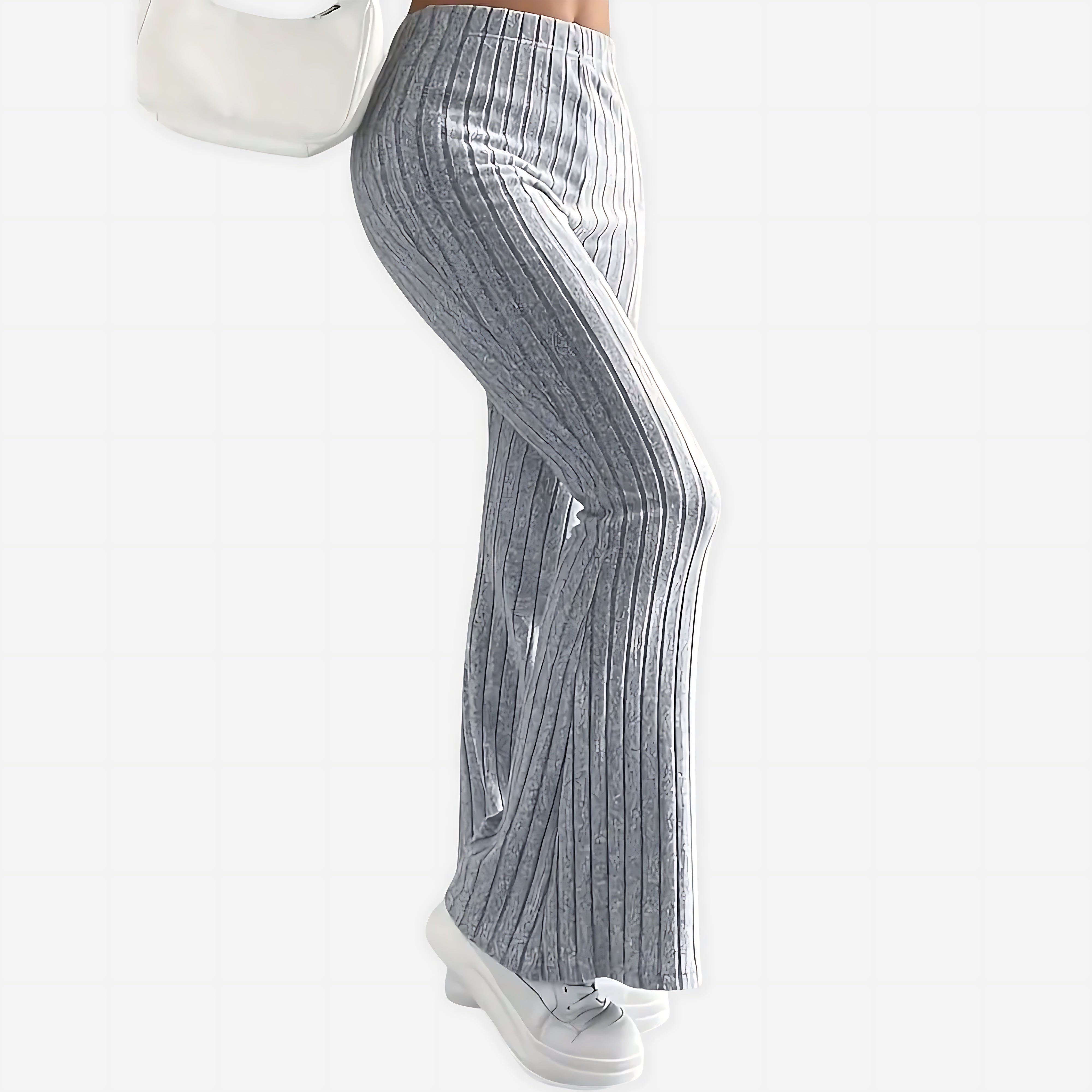 Sloane – Striped Ribbed Flare Pants