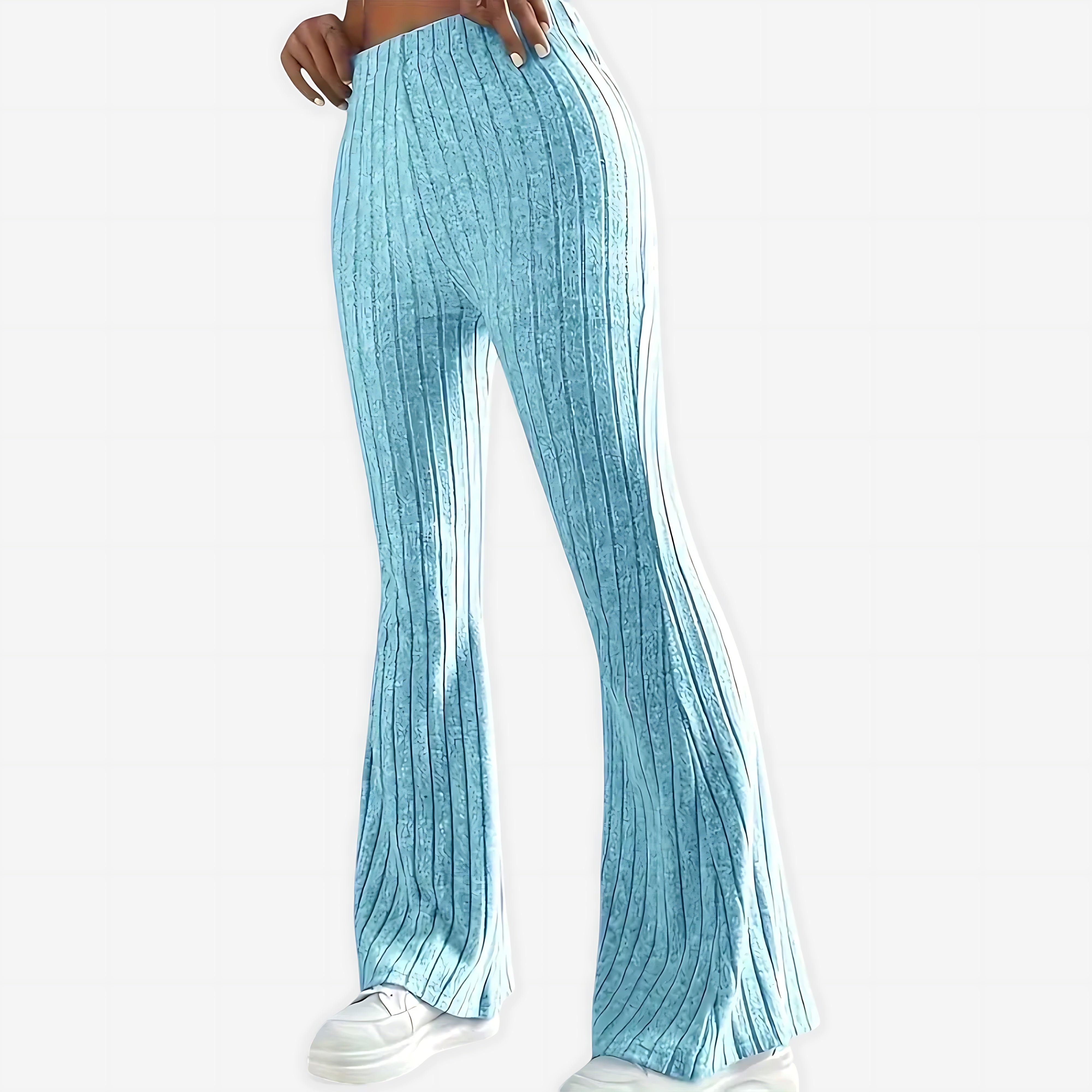 Sloane – Striped Ribbed Flare Pants