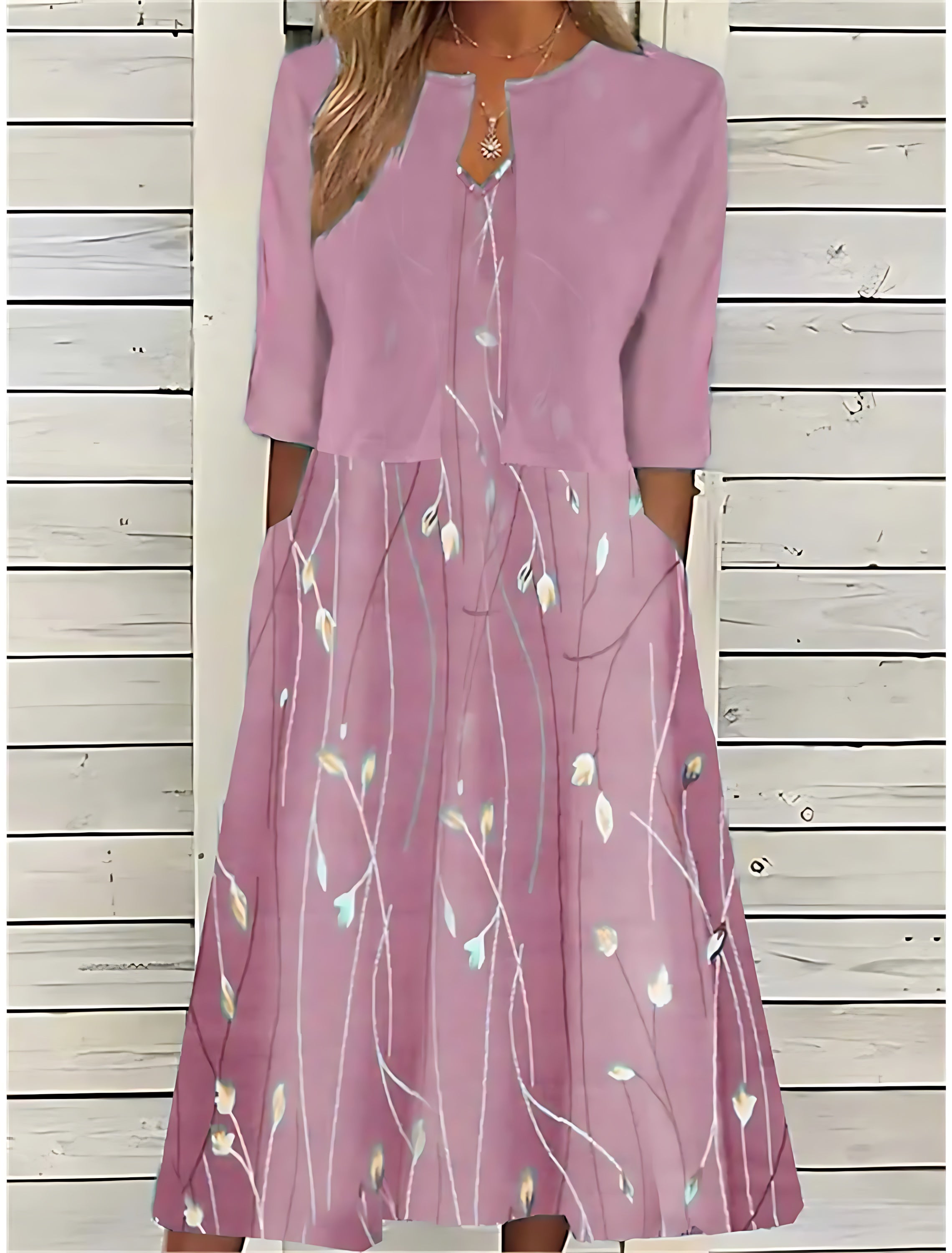 Sofia – Floral Print Swing A Line Midi Dress