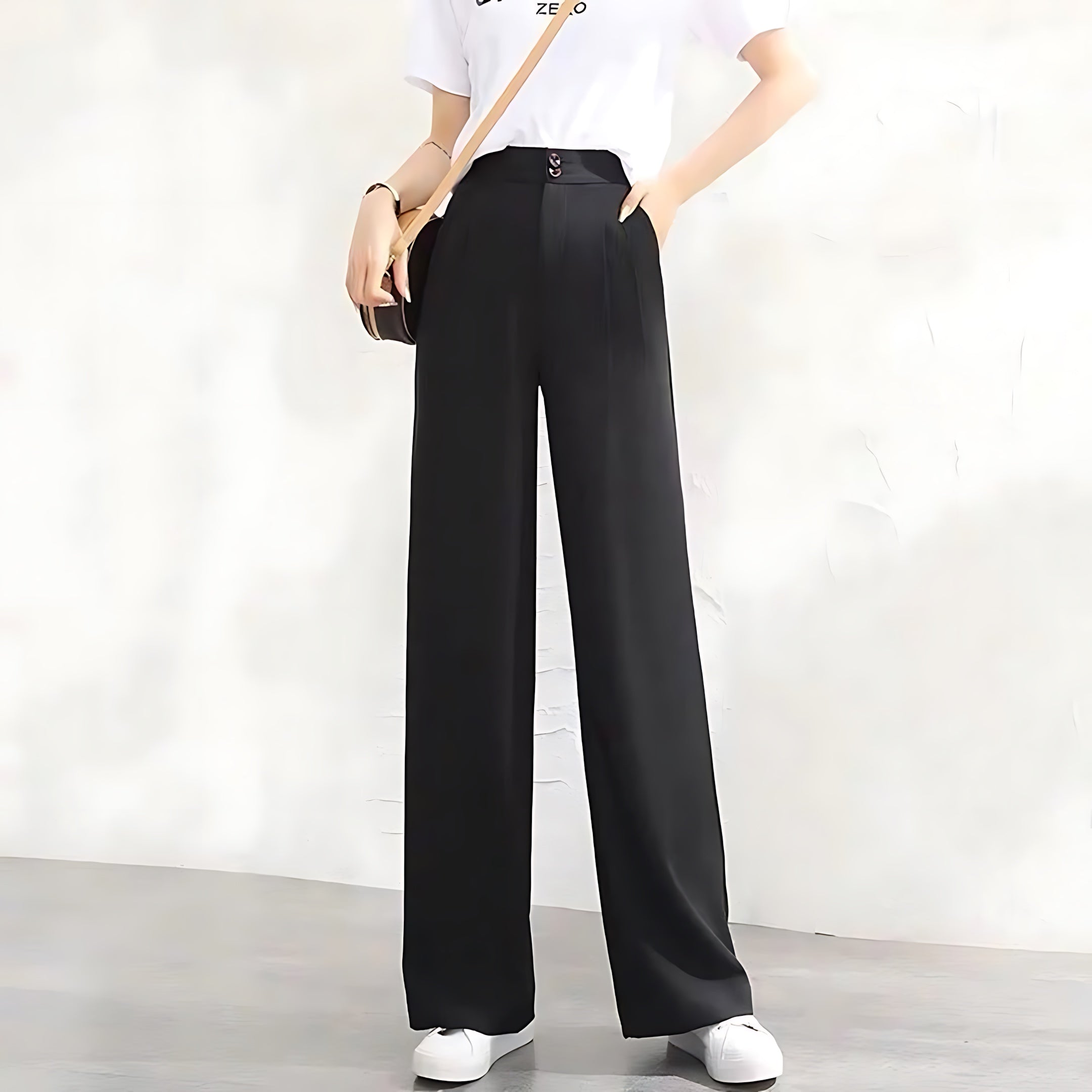 Sophia – High Waist Flowy Wide Leg Pants