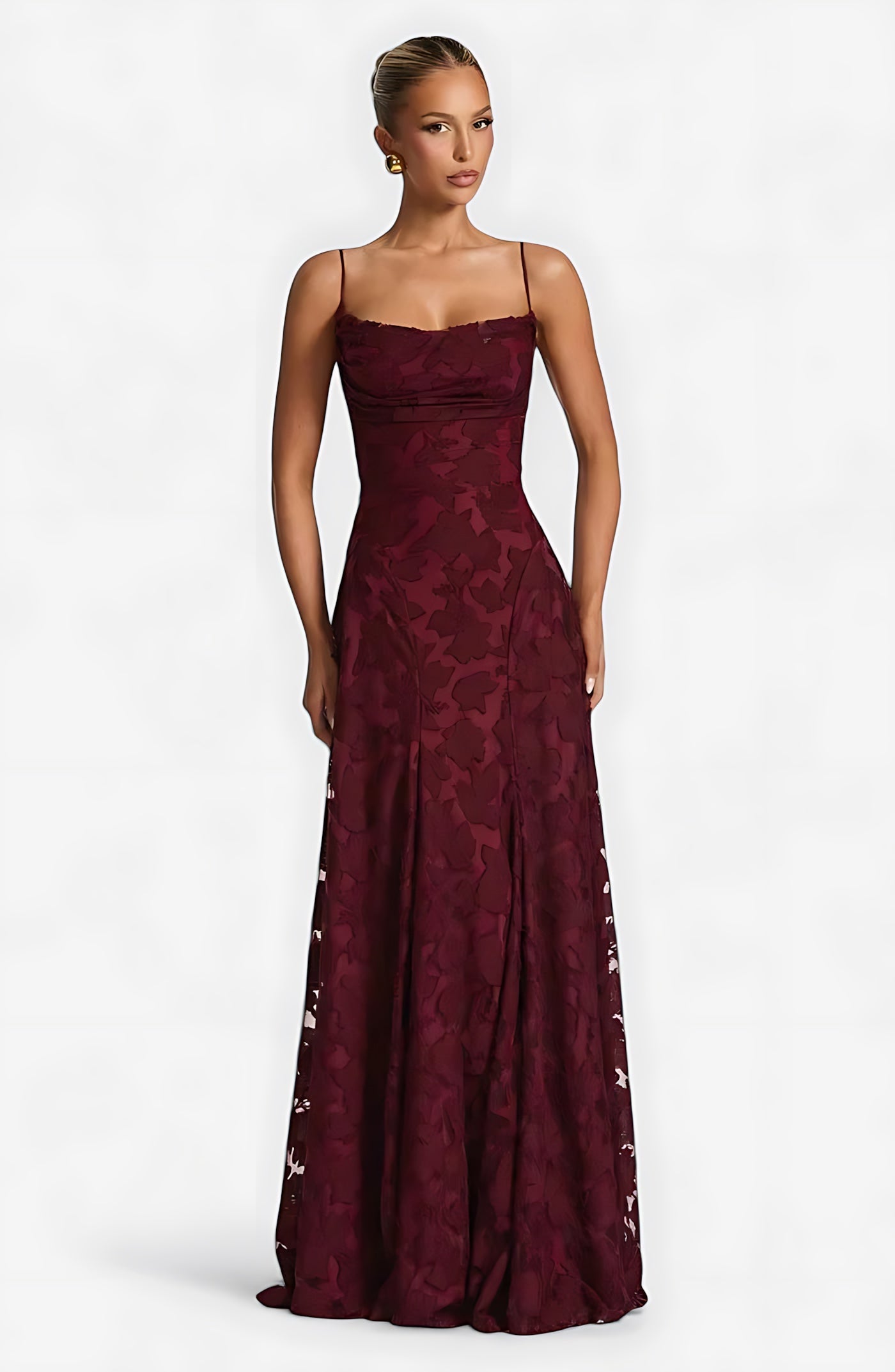 Sophia – Lace A-Line Evening Maxi Dress