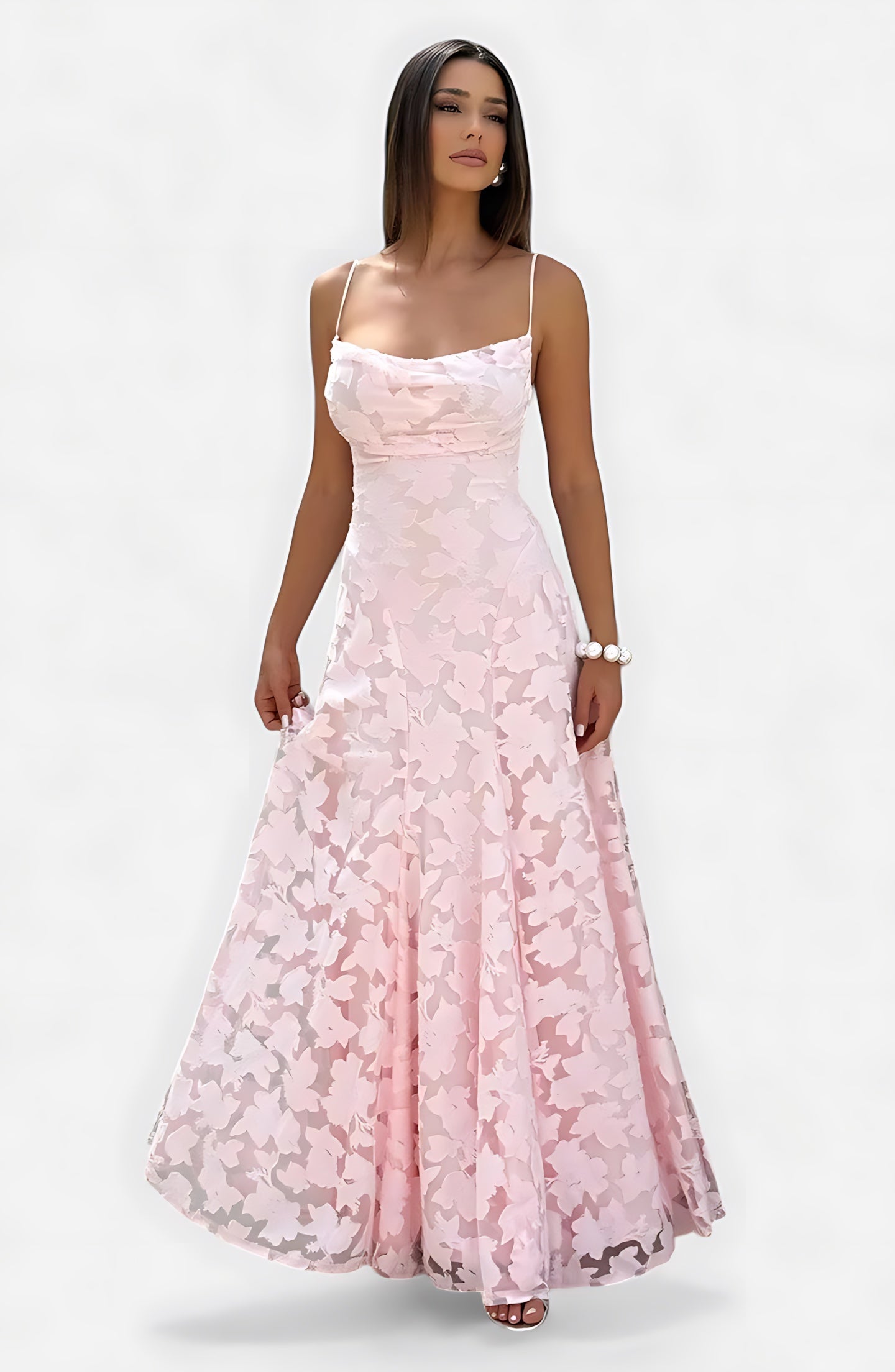Sophia – Lace A-Line Evening Maxi Dress