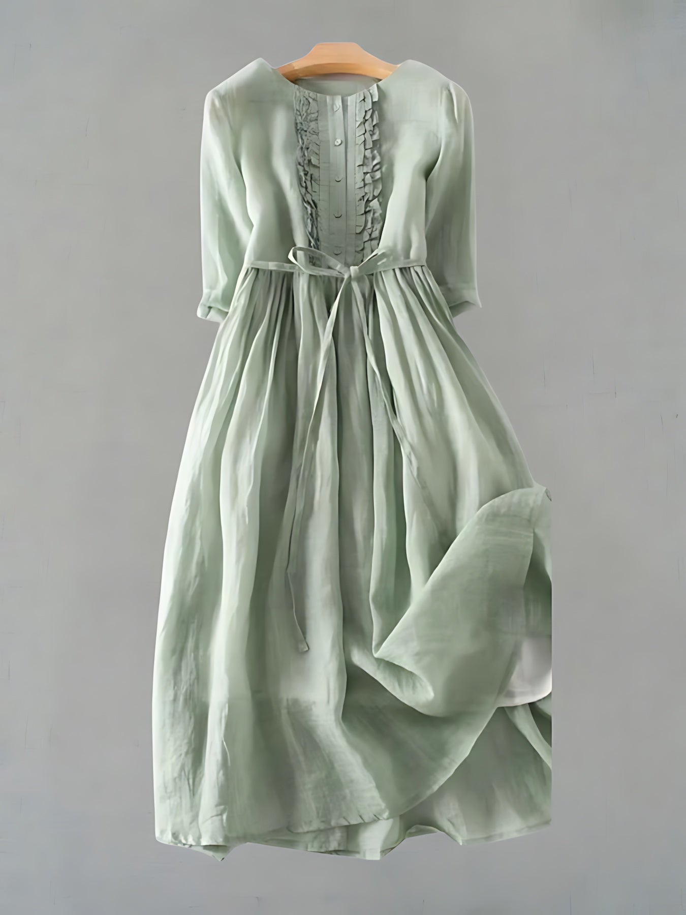 Sophia – Tie Waist Long Sleeve Midi Dress