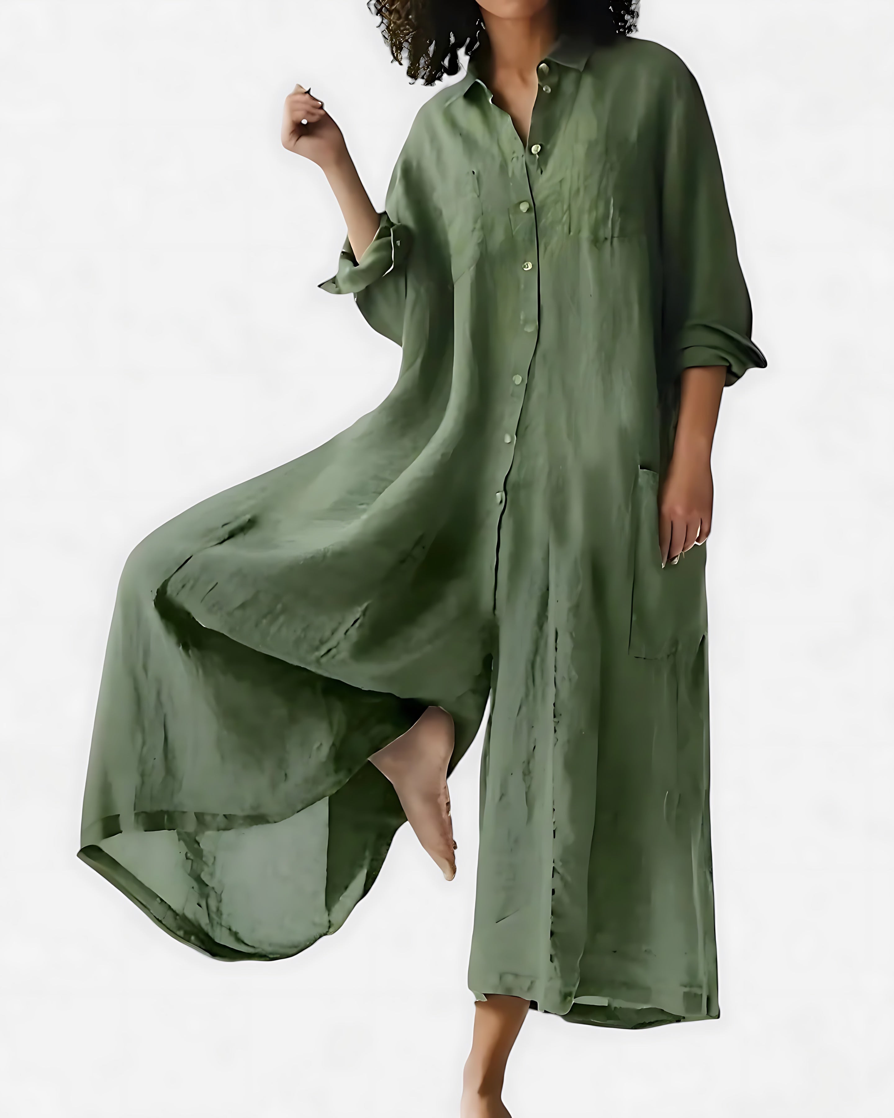Sophie – Collared Oversized Wide Leg Jumpsuit