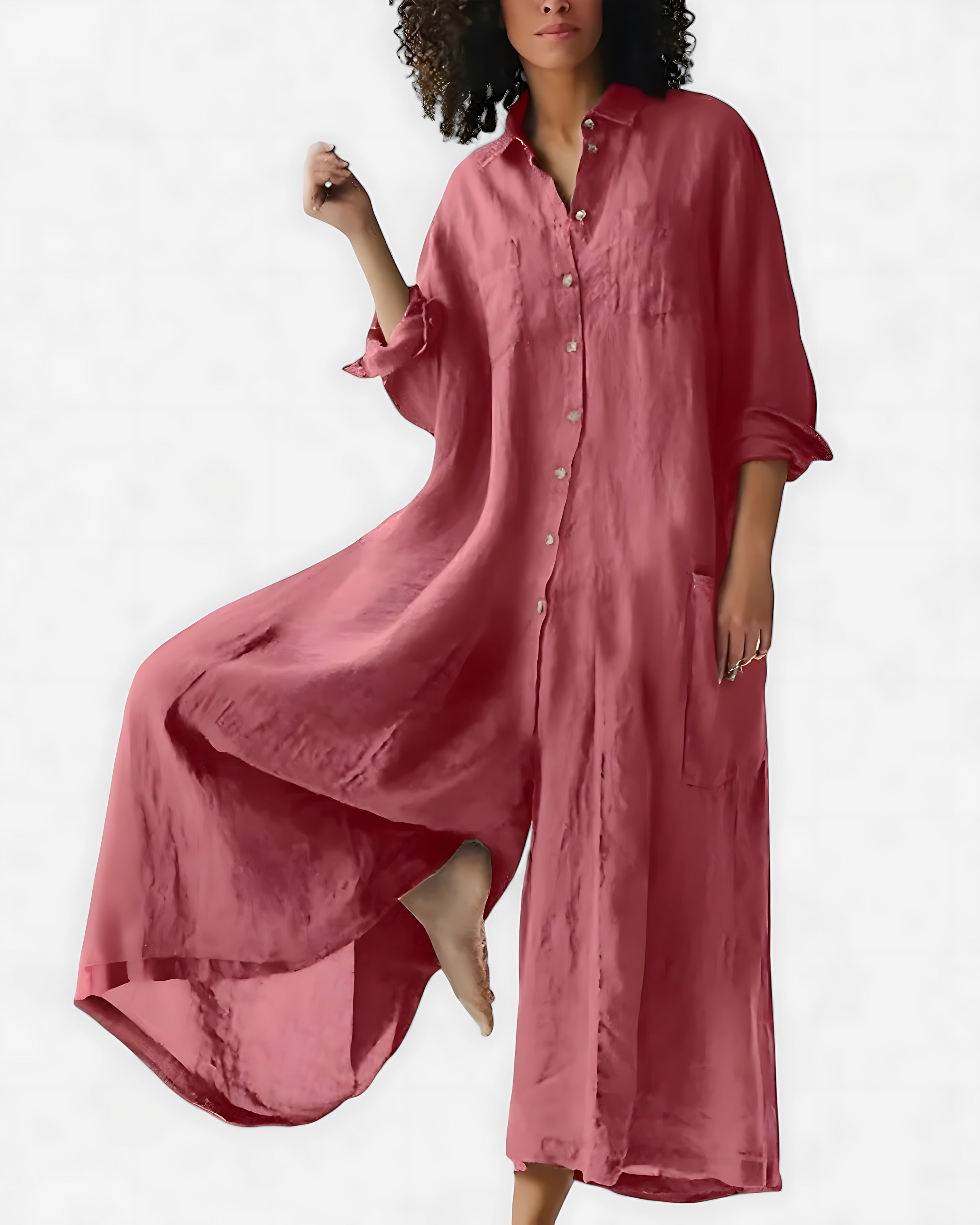 Sophie – Collared Oversized Wide Leg Jumpsuit