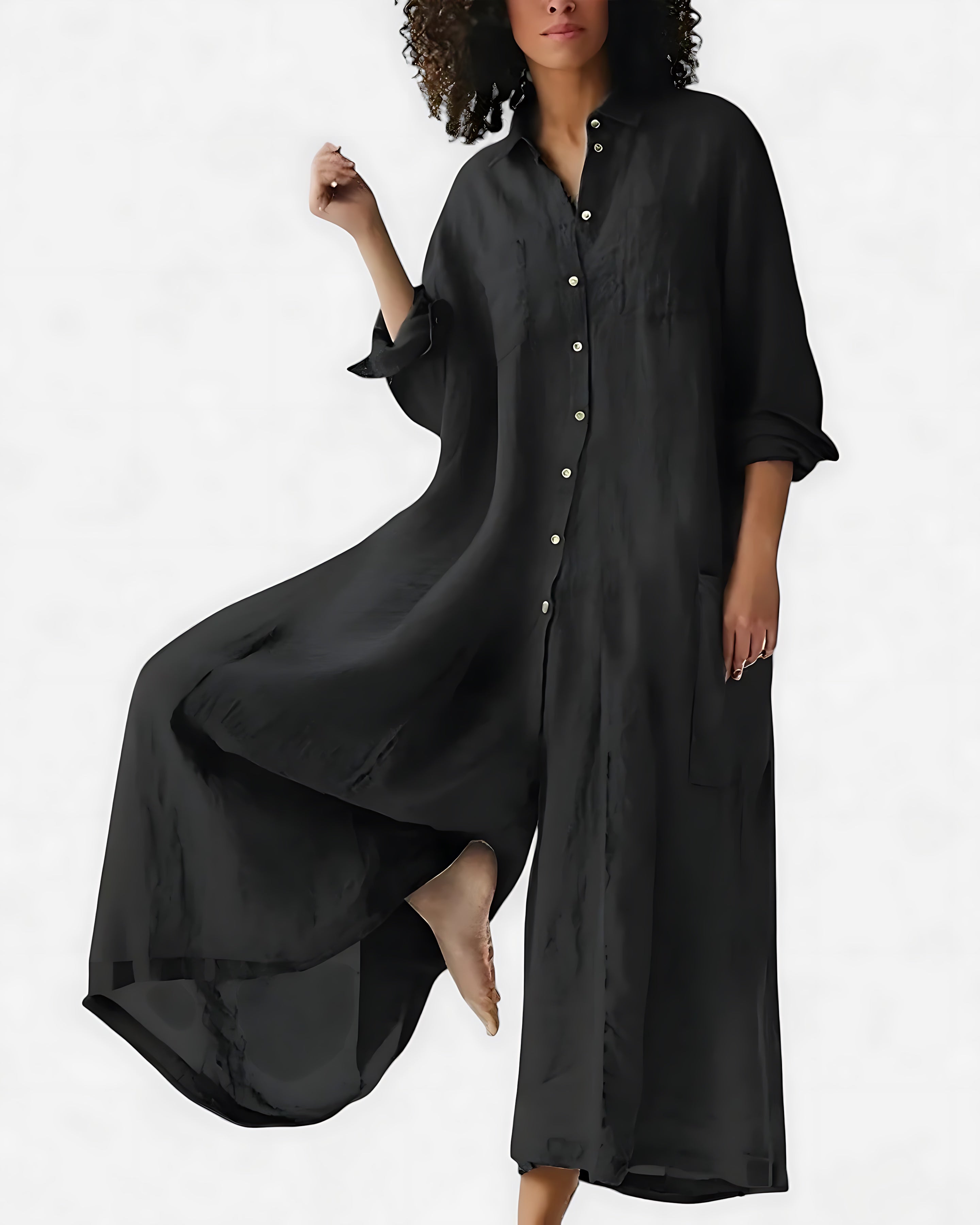Sophie – Collared Oversized Wide Leg Jumpsuit