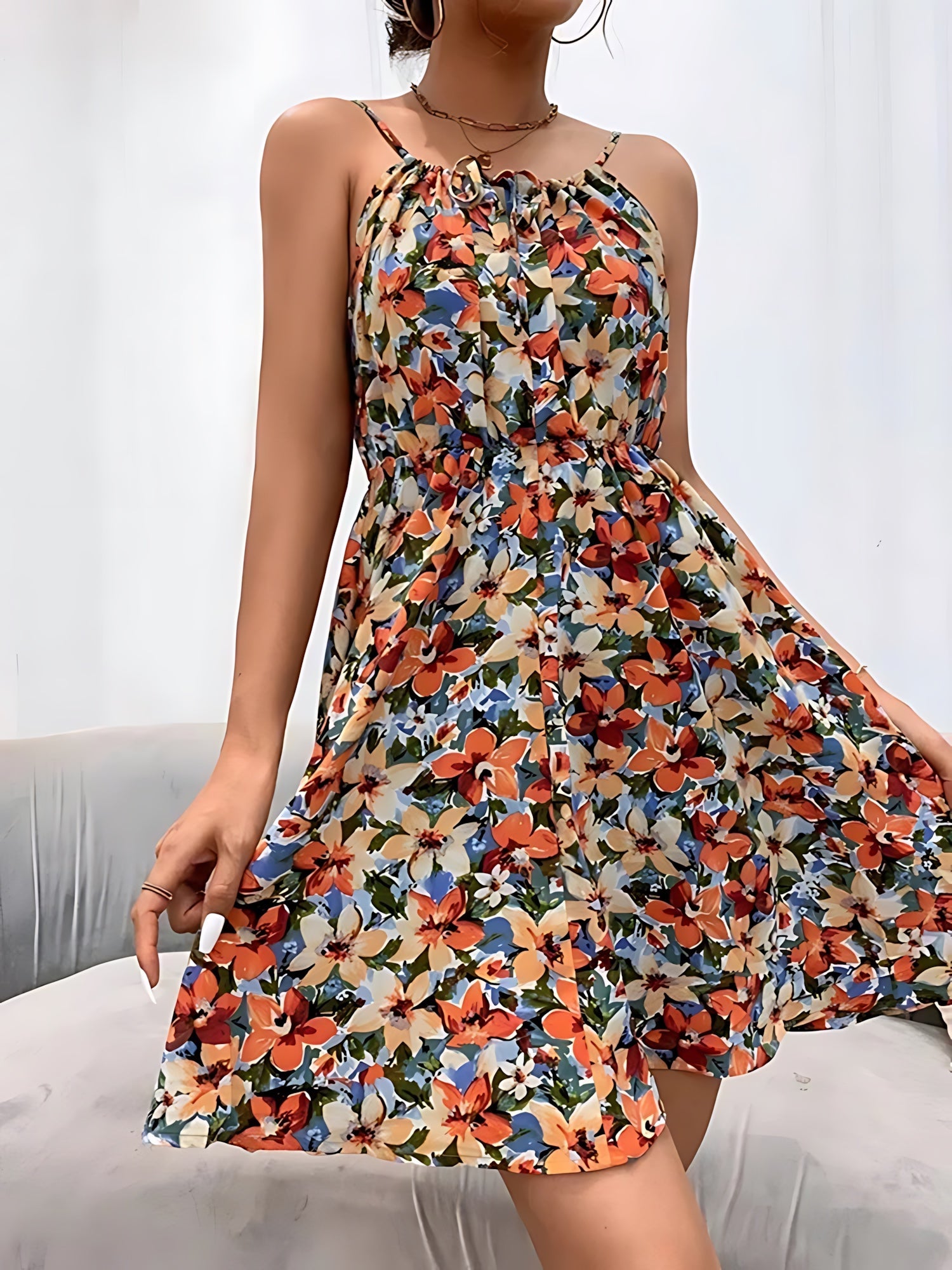 Sophie – Floral Smocked Tiered Summer Midi Dress