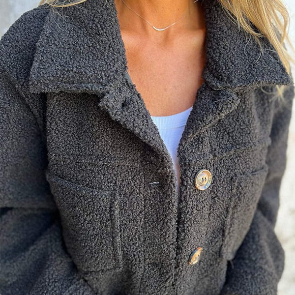 Ariana – Sherpa Fleece Button Up Shirt Jacket