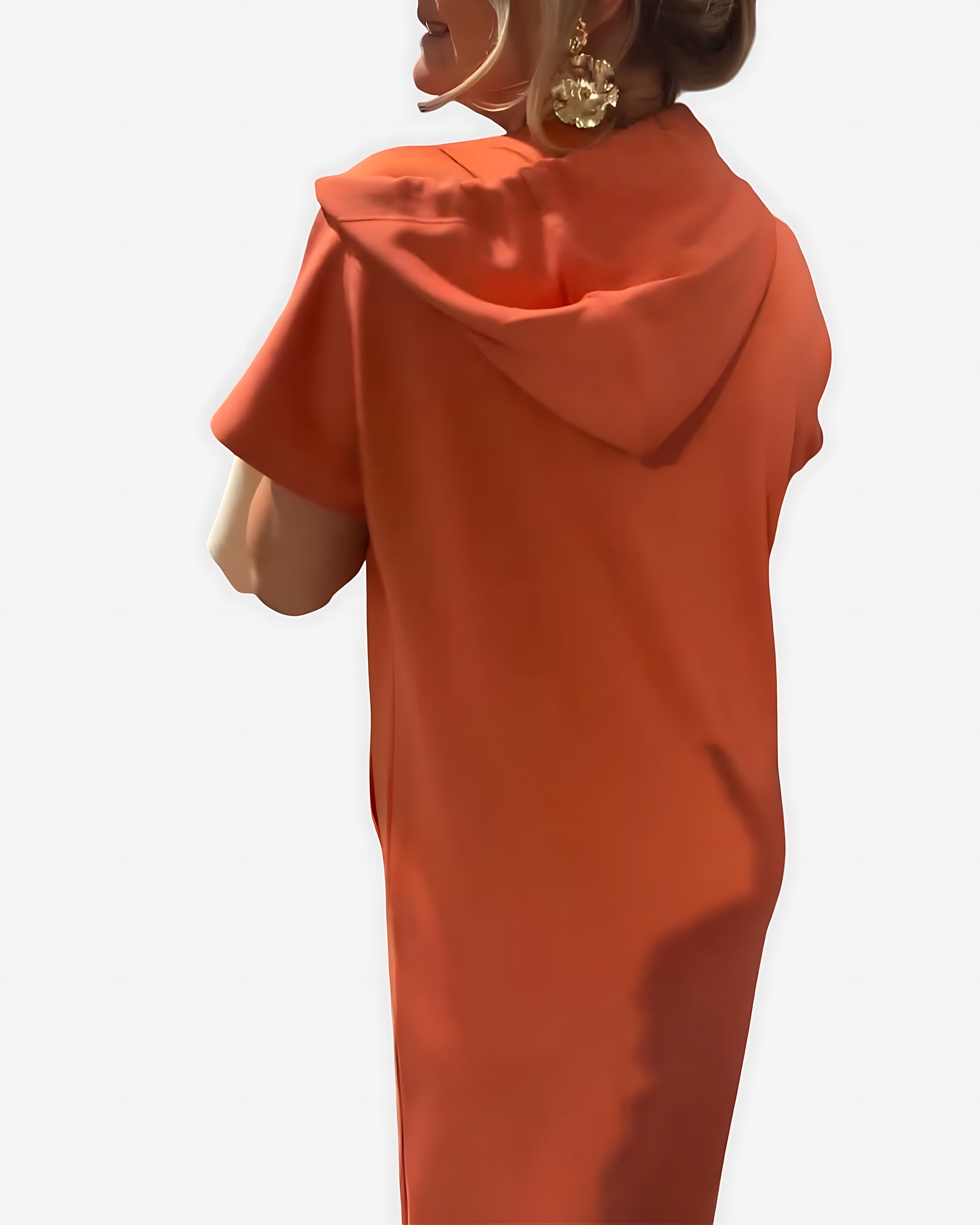 Stella – Short Sleeve Midi Hoodie Dress