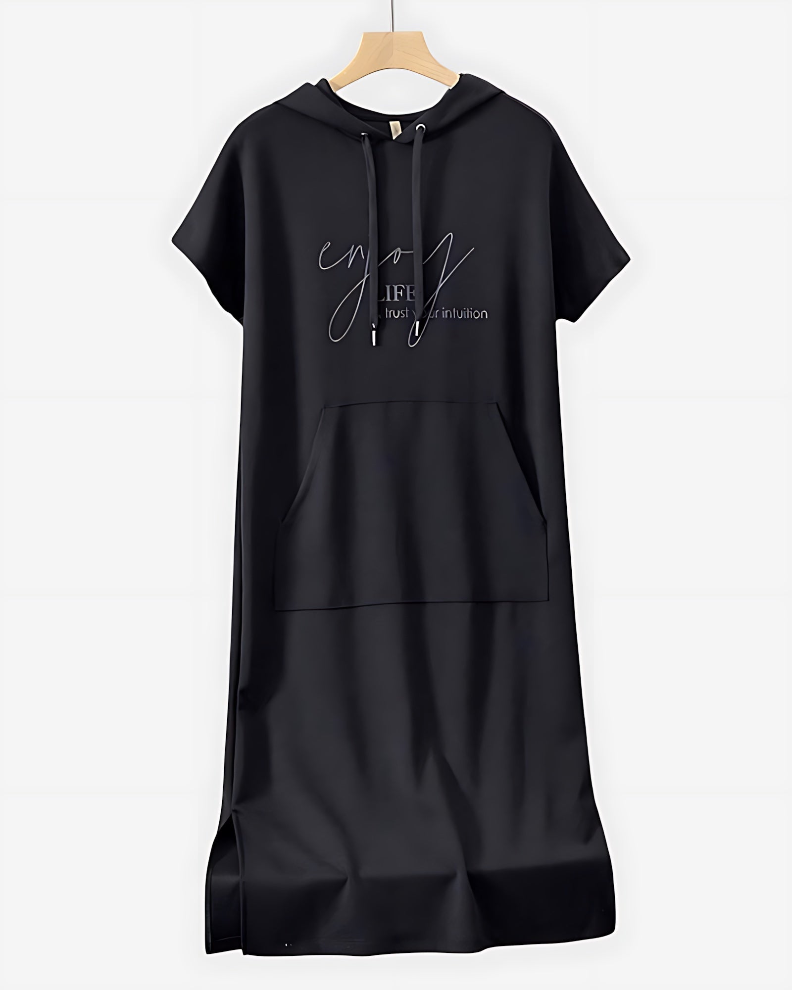 Stella – Short Sleeve Midi Hoodie Dress