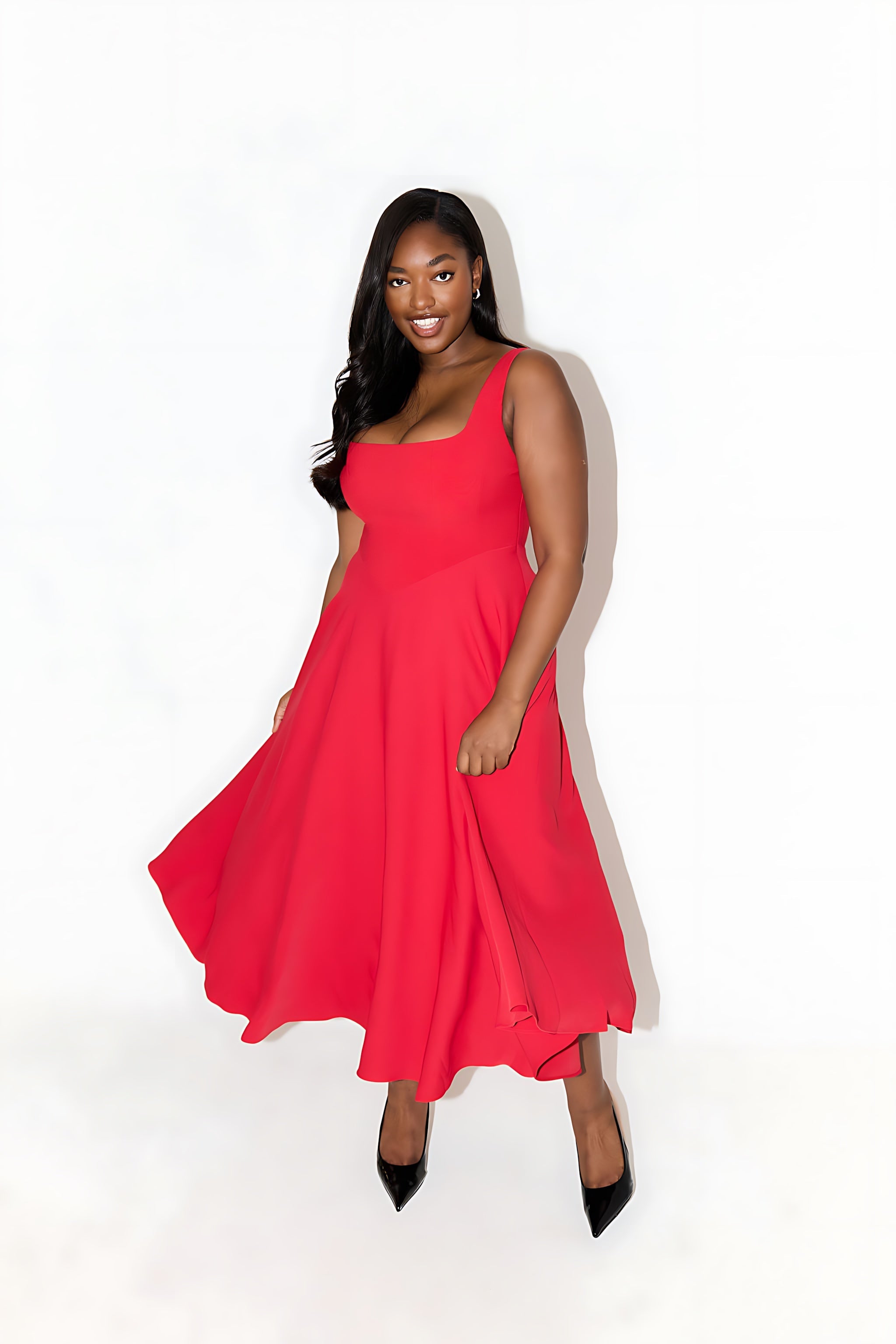 Stella – Square Neck A Line Formal Maxi Dress
