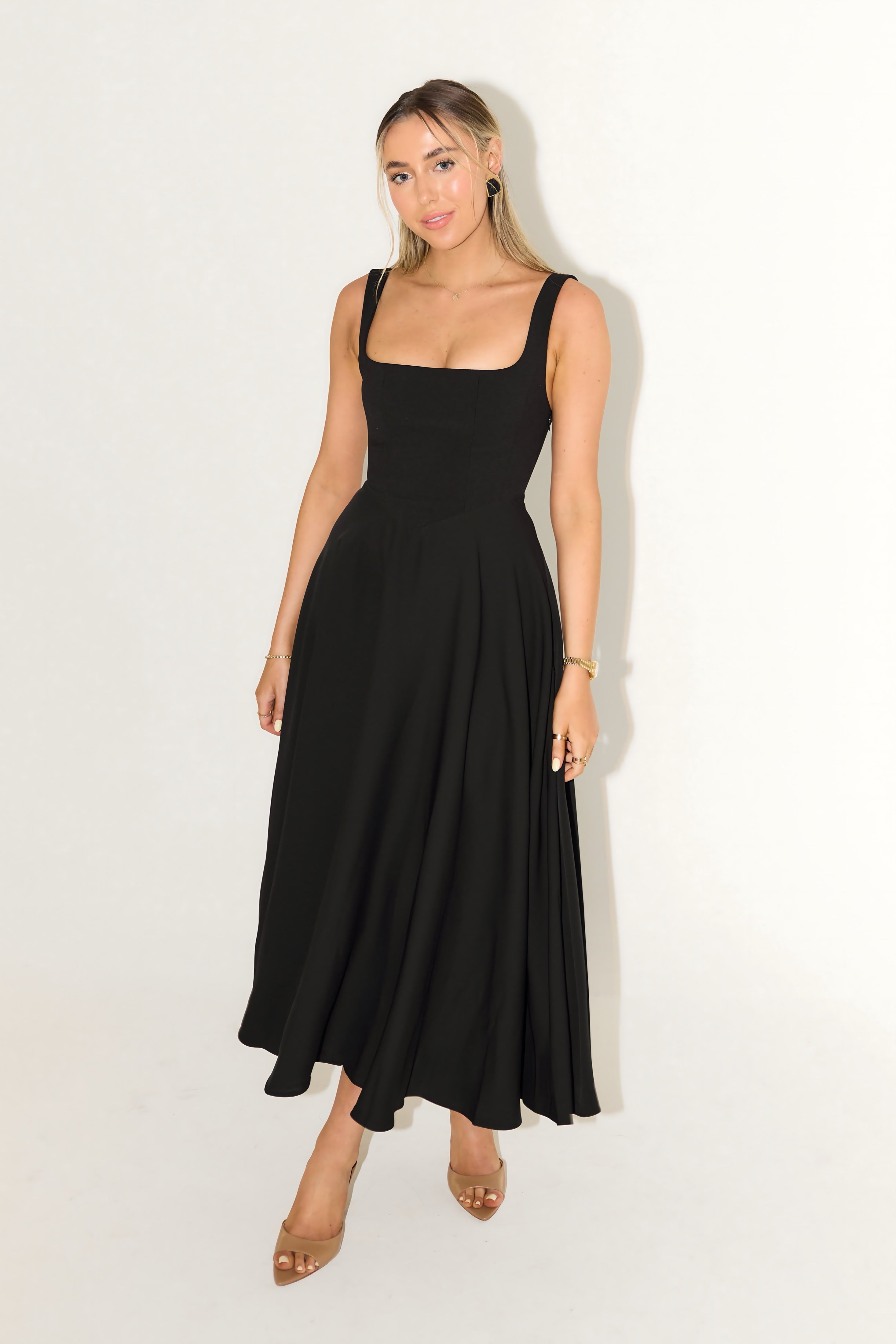 Stella – Square Neck A Line Formal Maxi Dress