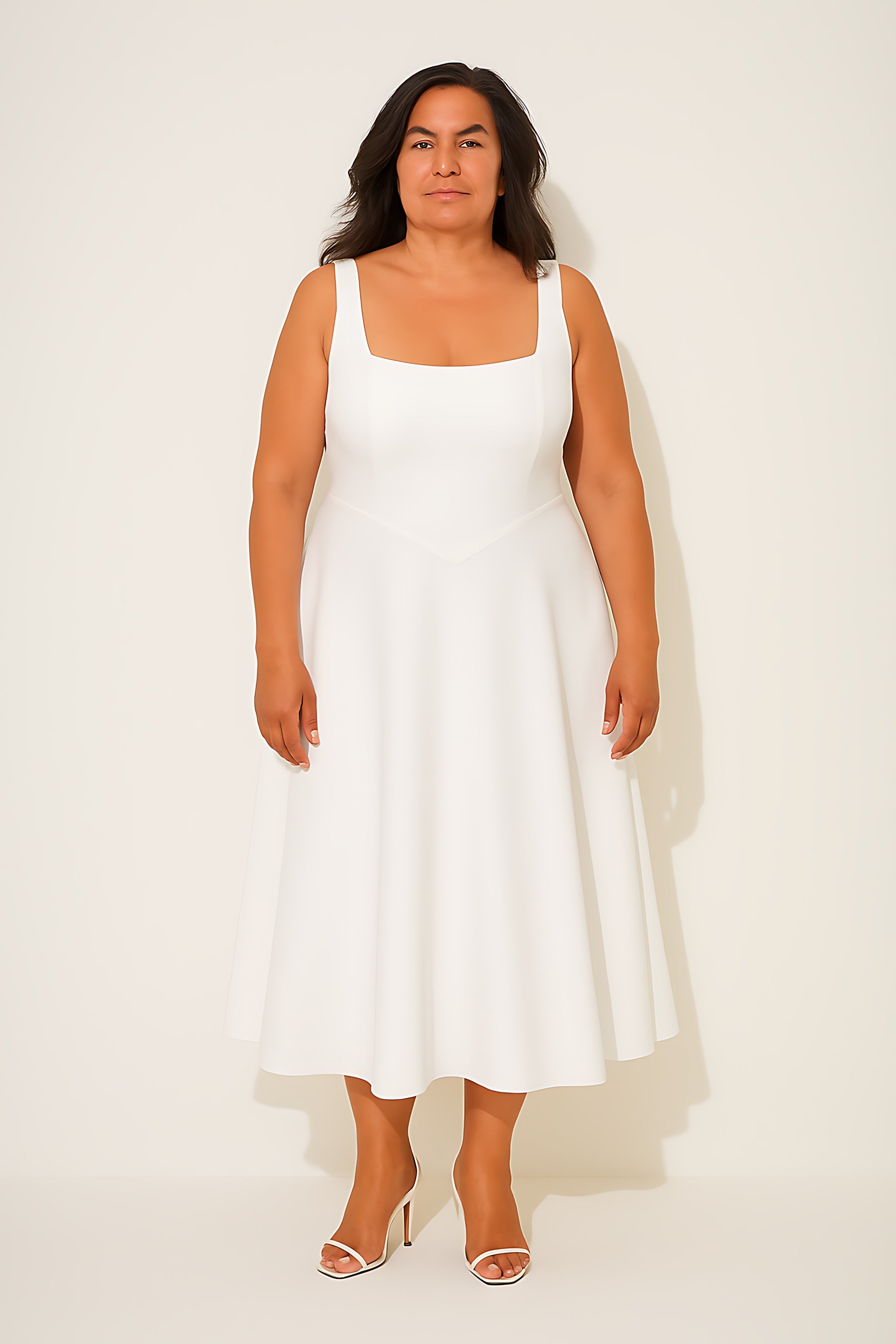 Stella – Square Neck A Line Formal Maxi Dress